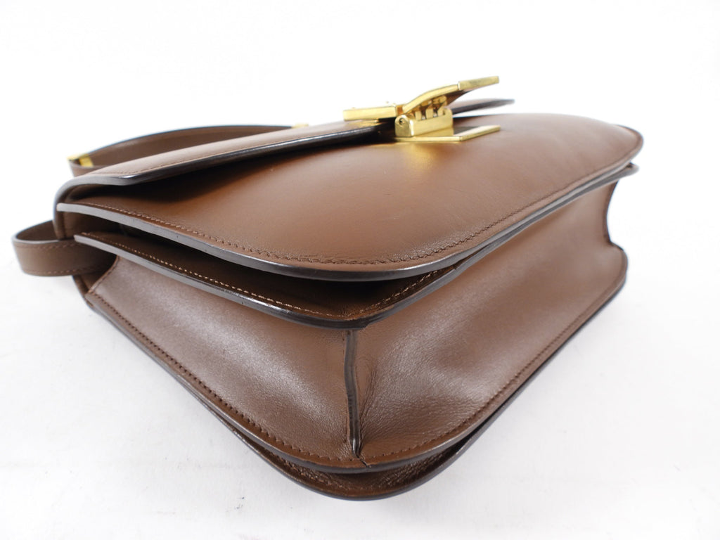 Celine Brown Leather Medium Box Bag