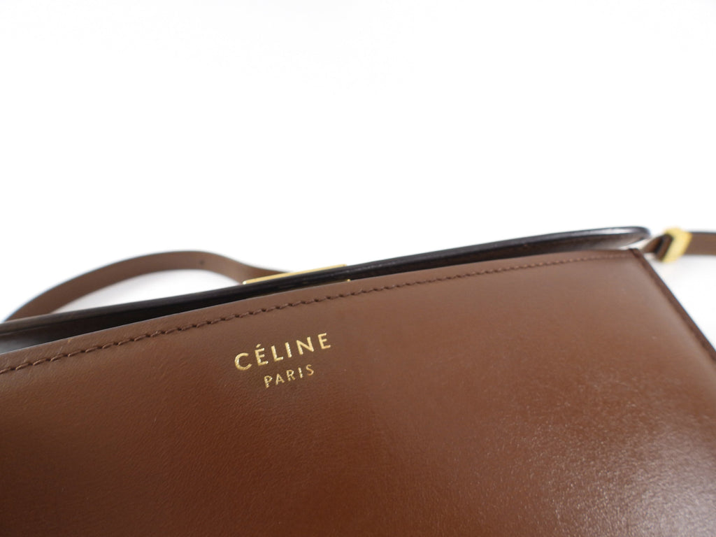 Celine Brown Leather Medium Box Bag