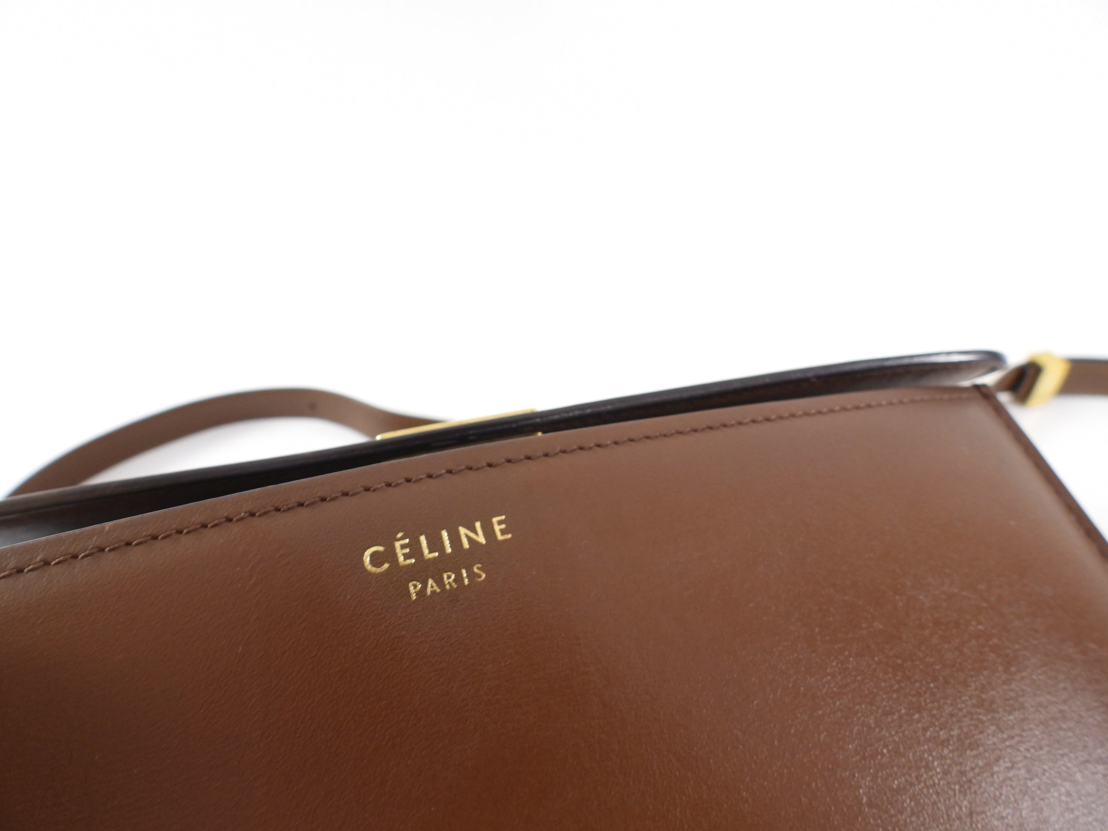 Celine Brown Leather Medium Box Bag