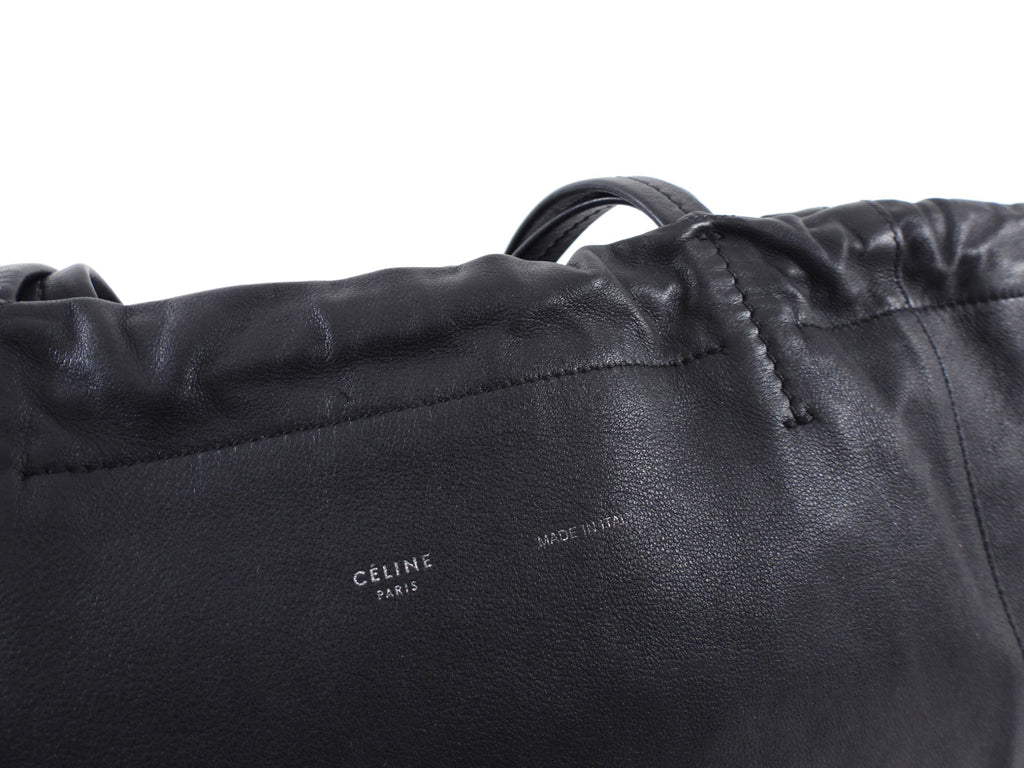 Celine Black Soft Leather Cabas Tote Bag