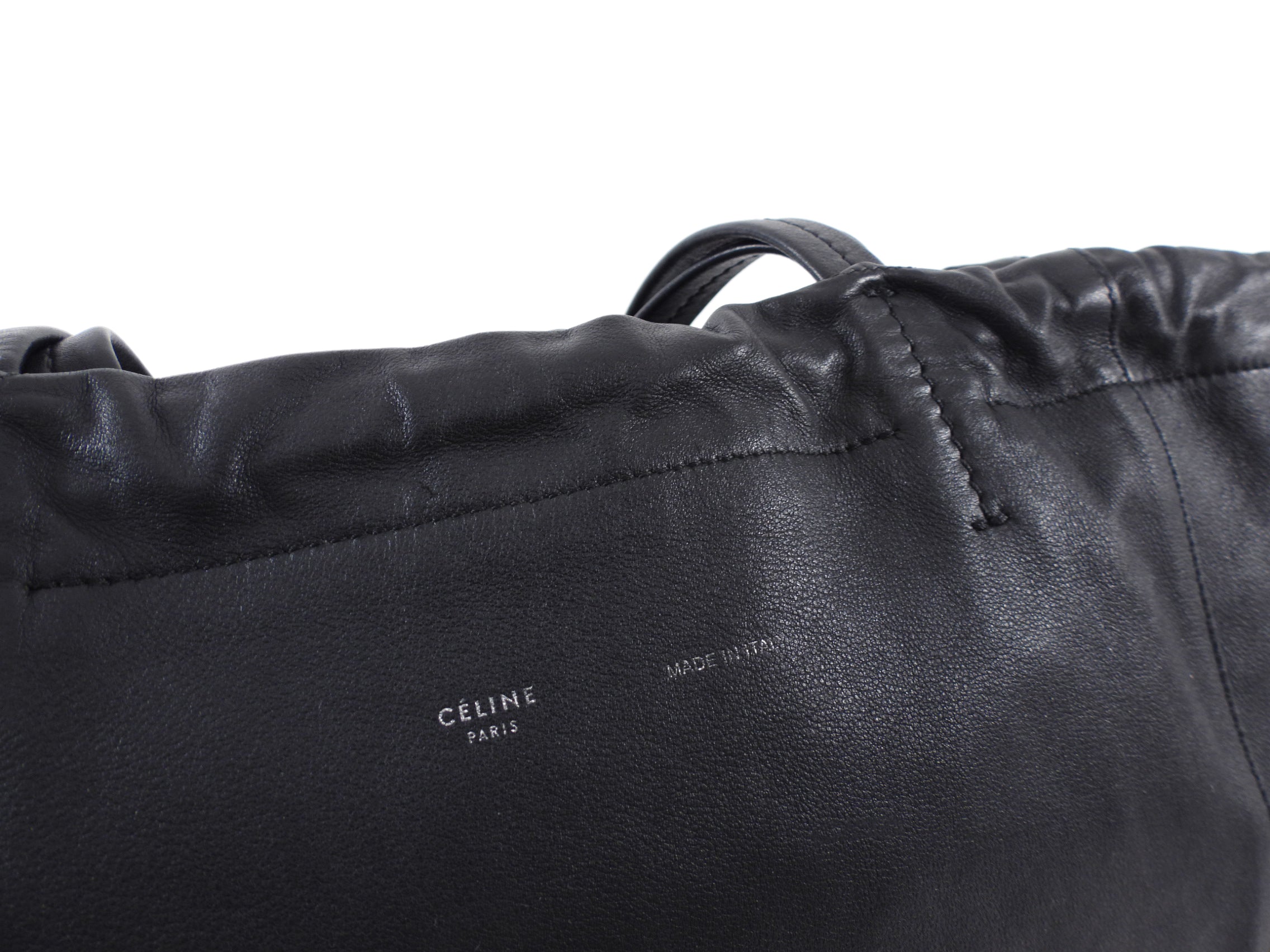 Celine Black Soft Leather Cabas Tote Bag