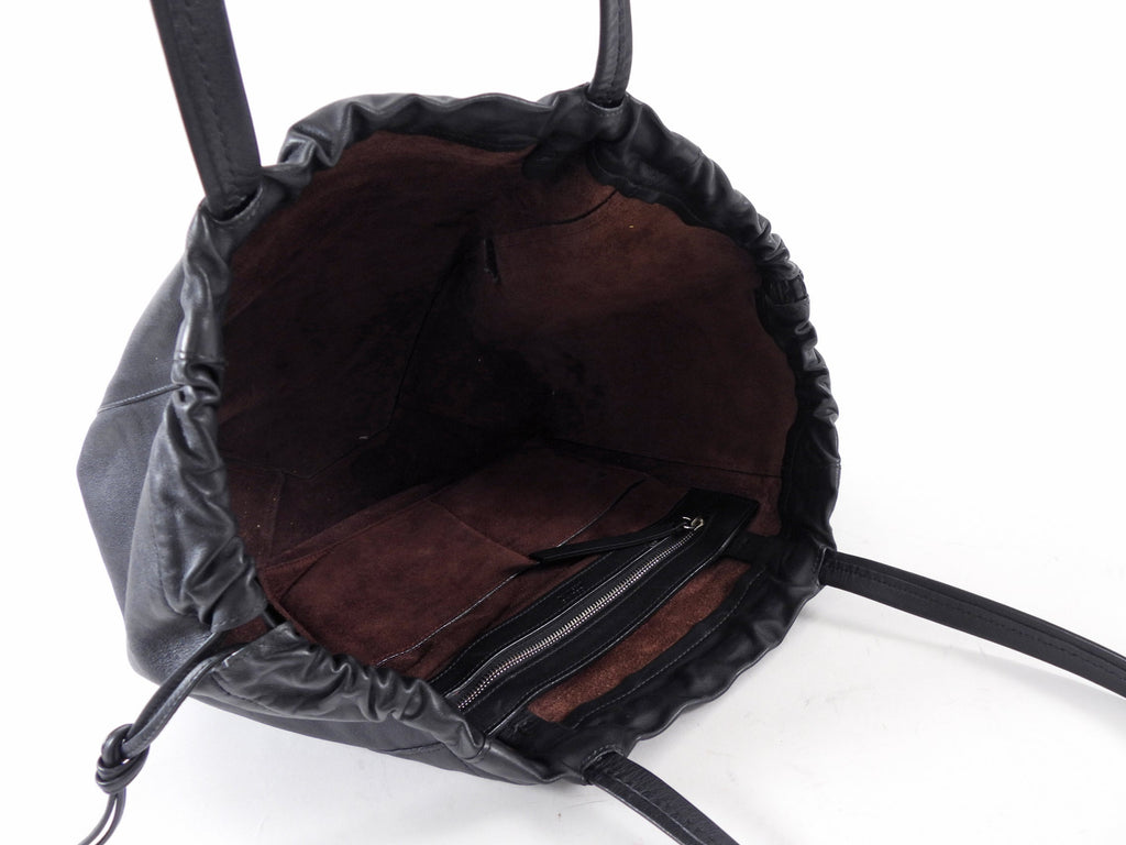 Celine Black Soft Leather Cabas Tote Bag