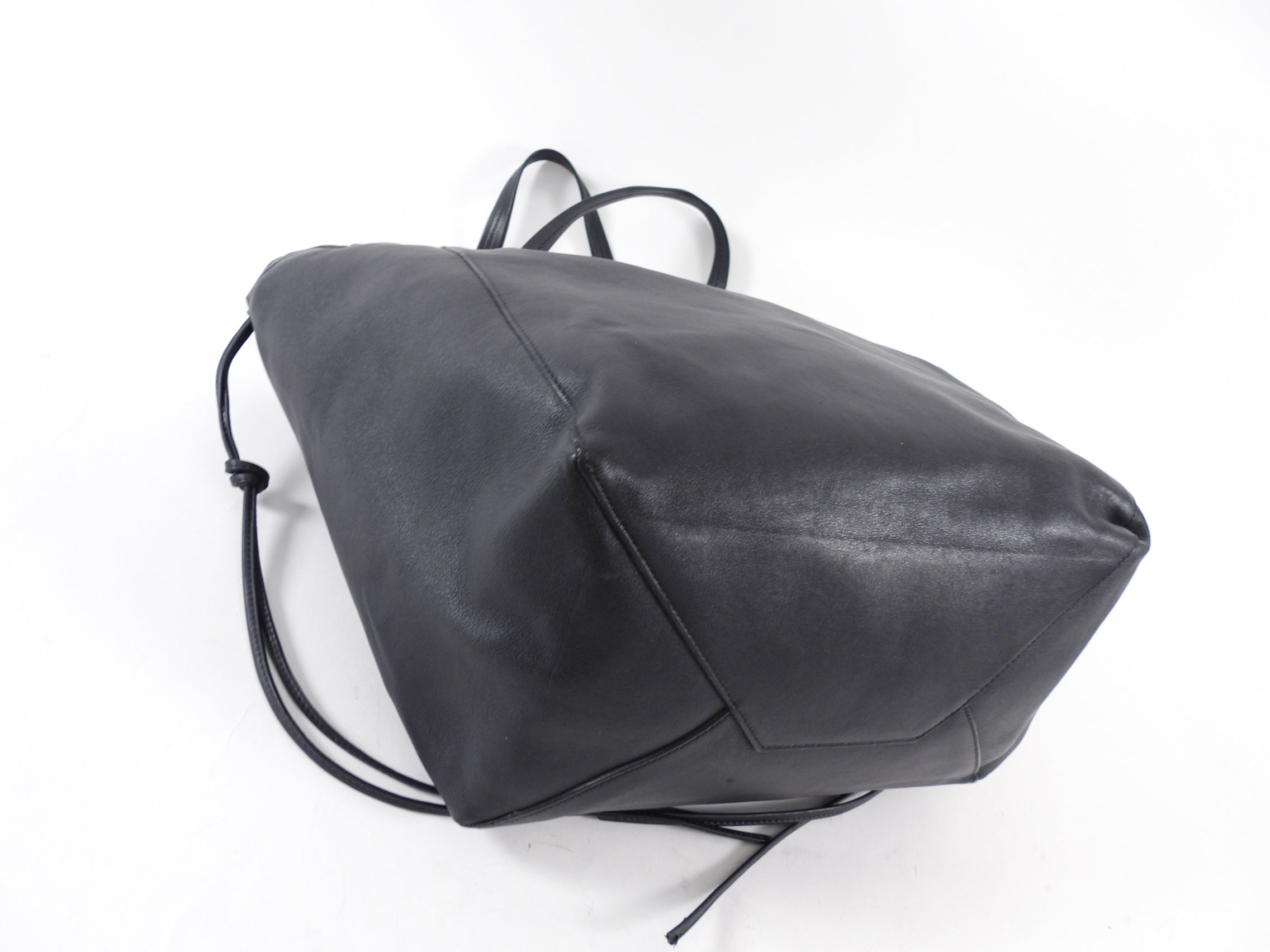 Celine Black Soft Leather Cabas Tote Bag