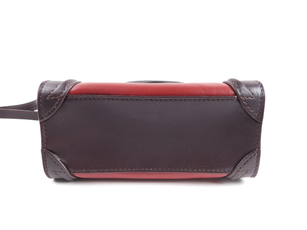 Céline Tri-Color Leather Nano Luggage Tote Crossbody Bag