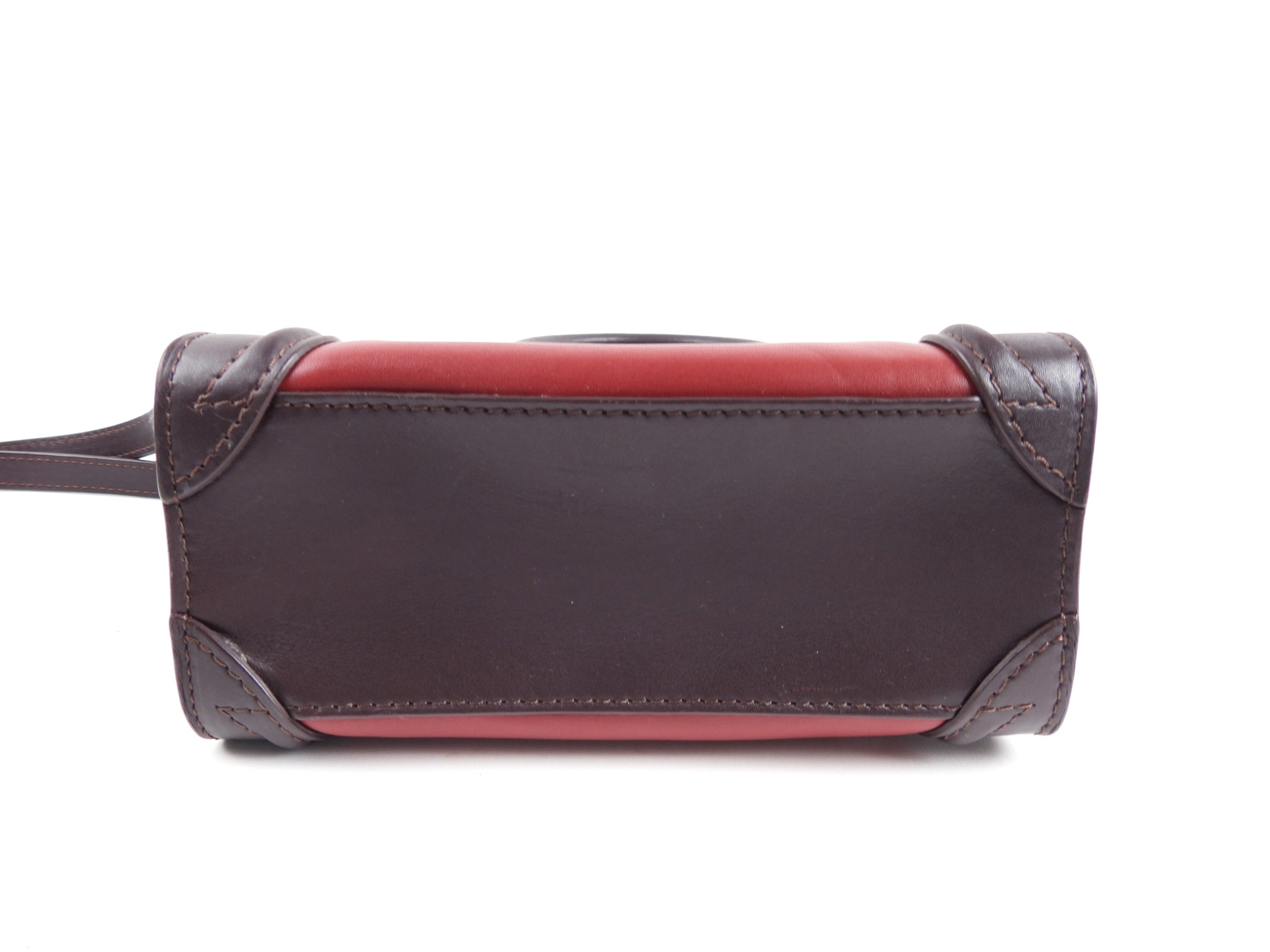 Céline Tri-Color Leather Nano Luggage Tote Crossbody Bag