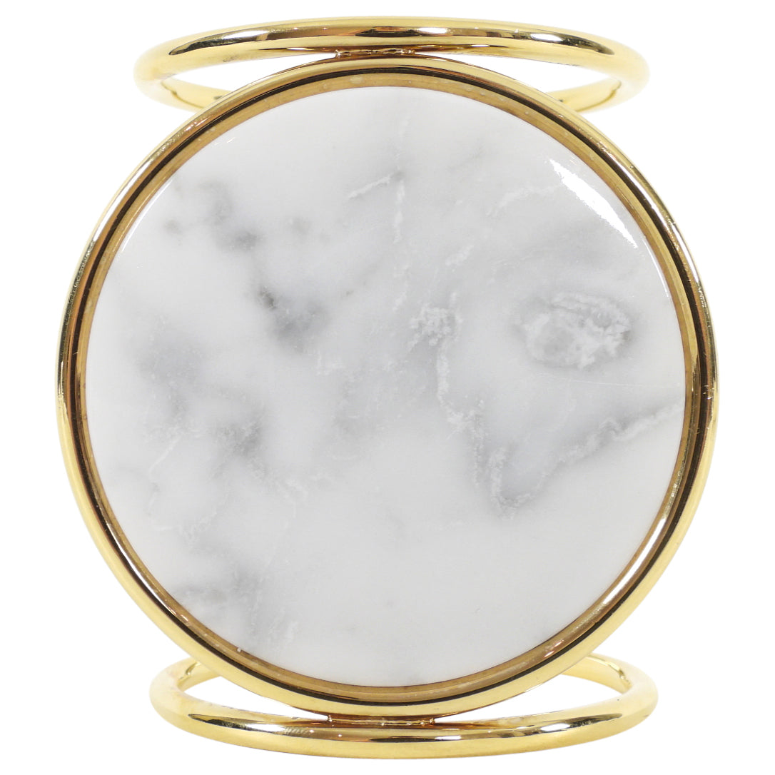 Celine Phoebe Philo Marble and Gold Geometric Cuff Bracelet