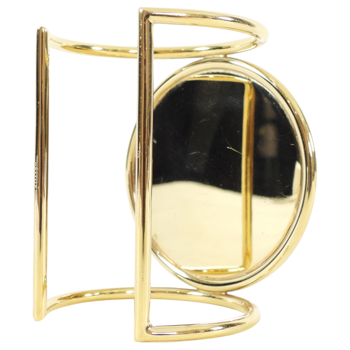 Celine Phoebe Philo Marble and Gold Geometric Cuff Bracelet