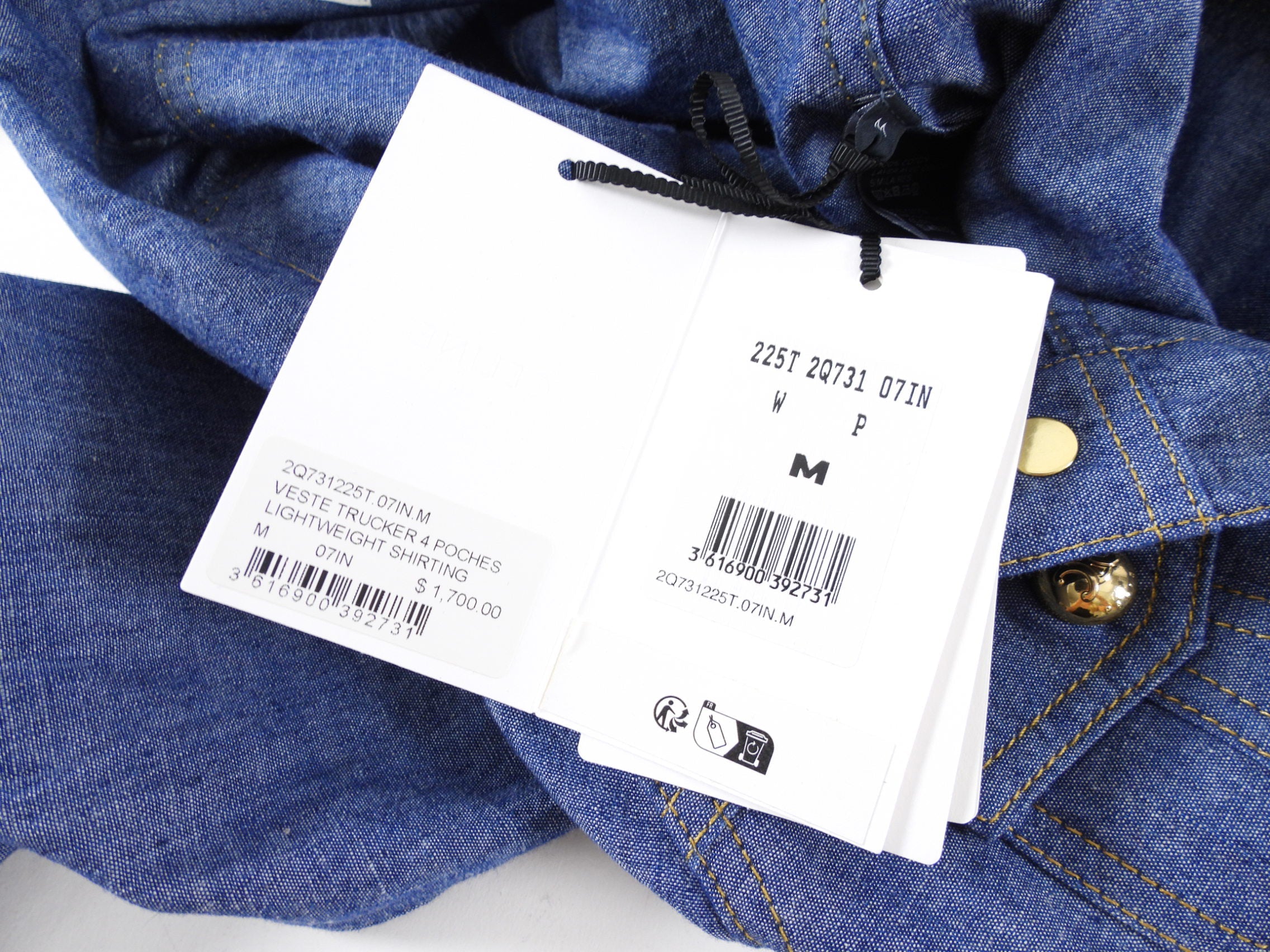 Celine Blue Denim Trucker Jacket Lightweight Shirting - M