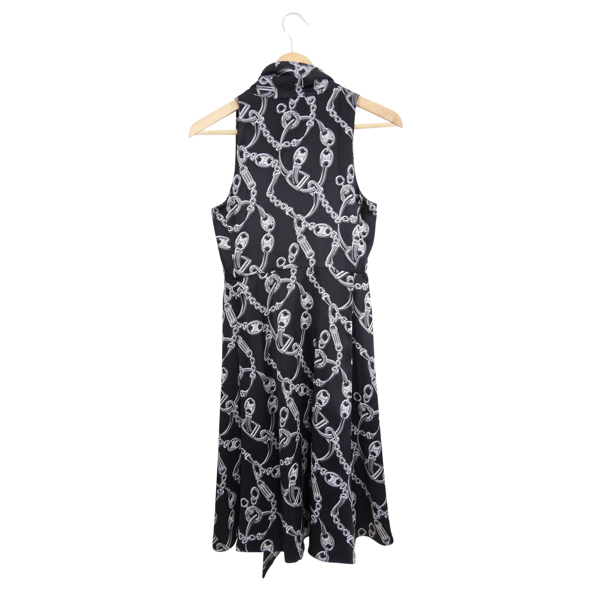Celine Silk Logo Pattern Sleeveless Dress - 2 / XS