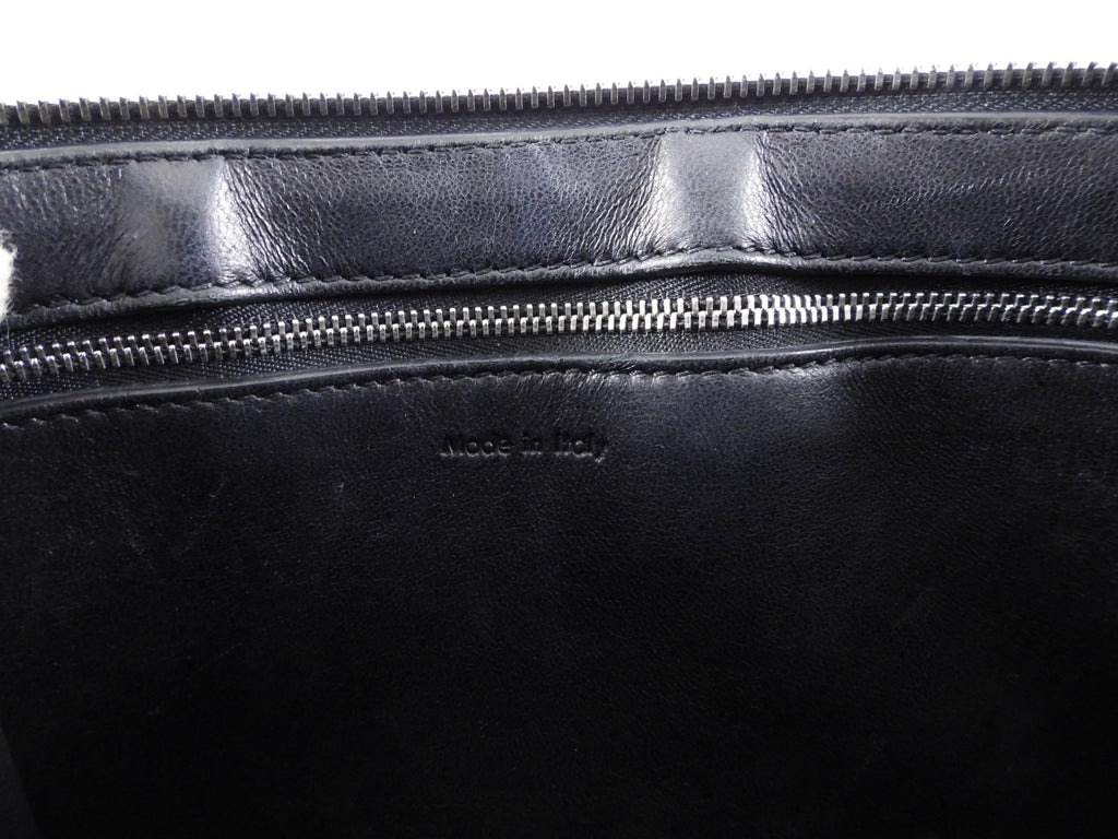 Celine Blue Pony and Black Leather Edge Bag