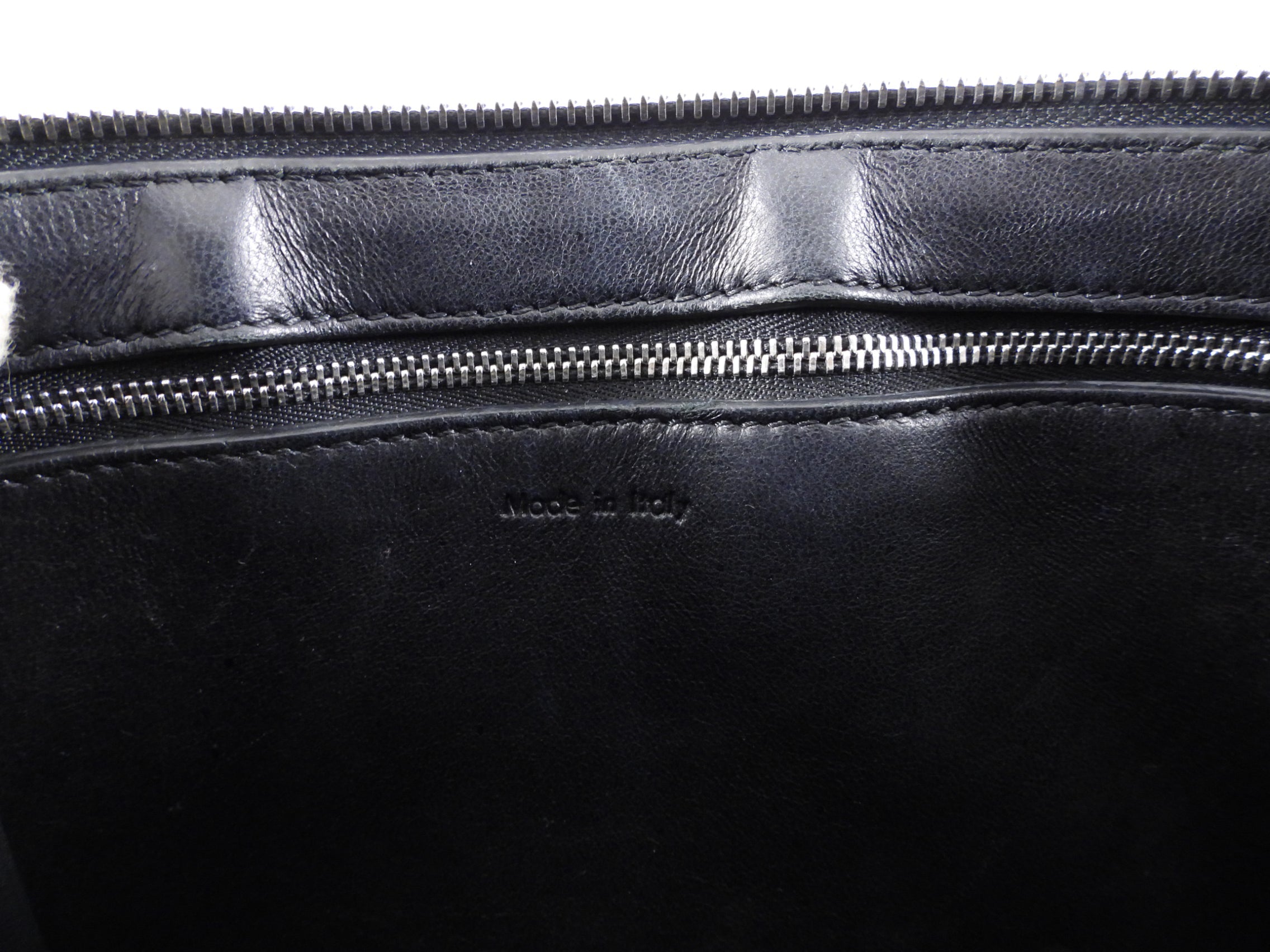 Celine Blue Pony and Black Leather Edge Bag