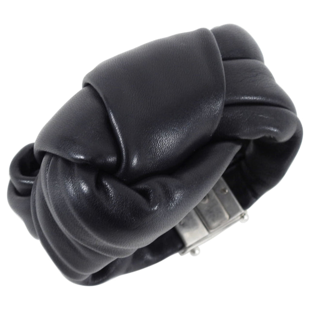 Celine Phoebe Philo Black Leather Knot Bracelet