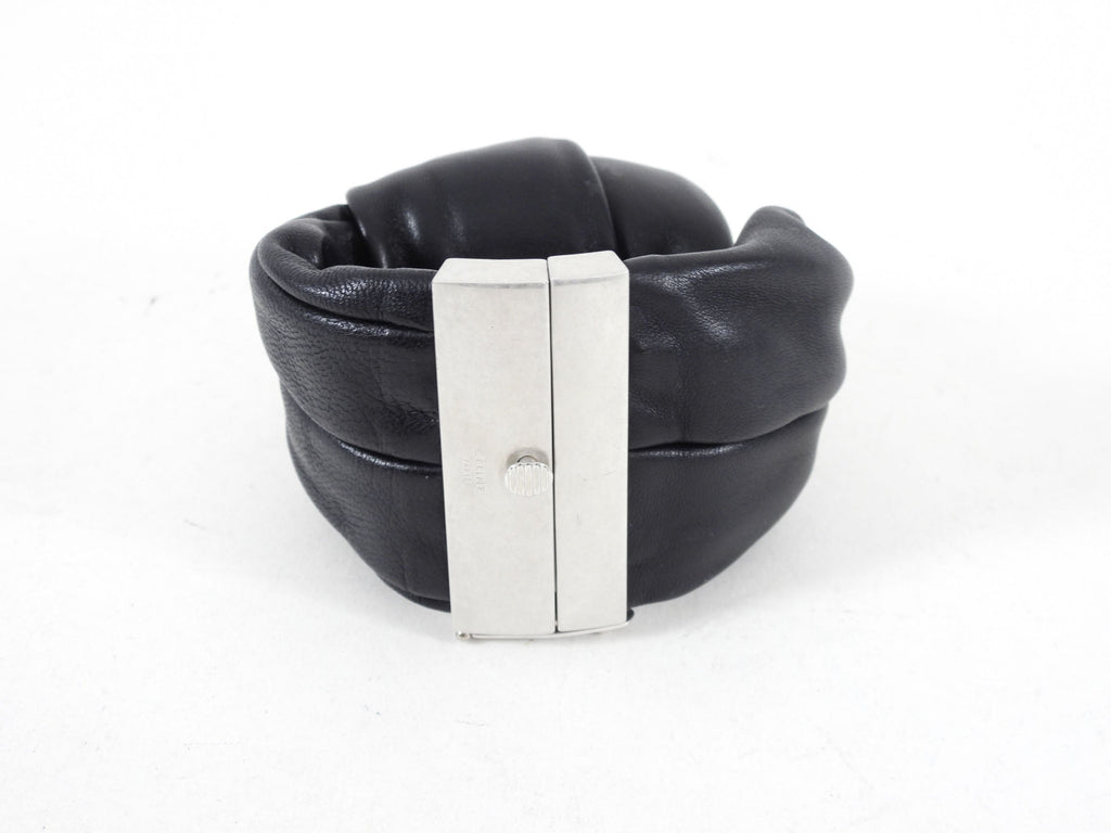 Celine Phoebe Philo Black Leather Knot Bracelet