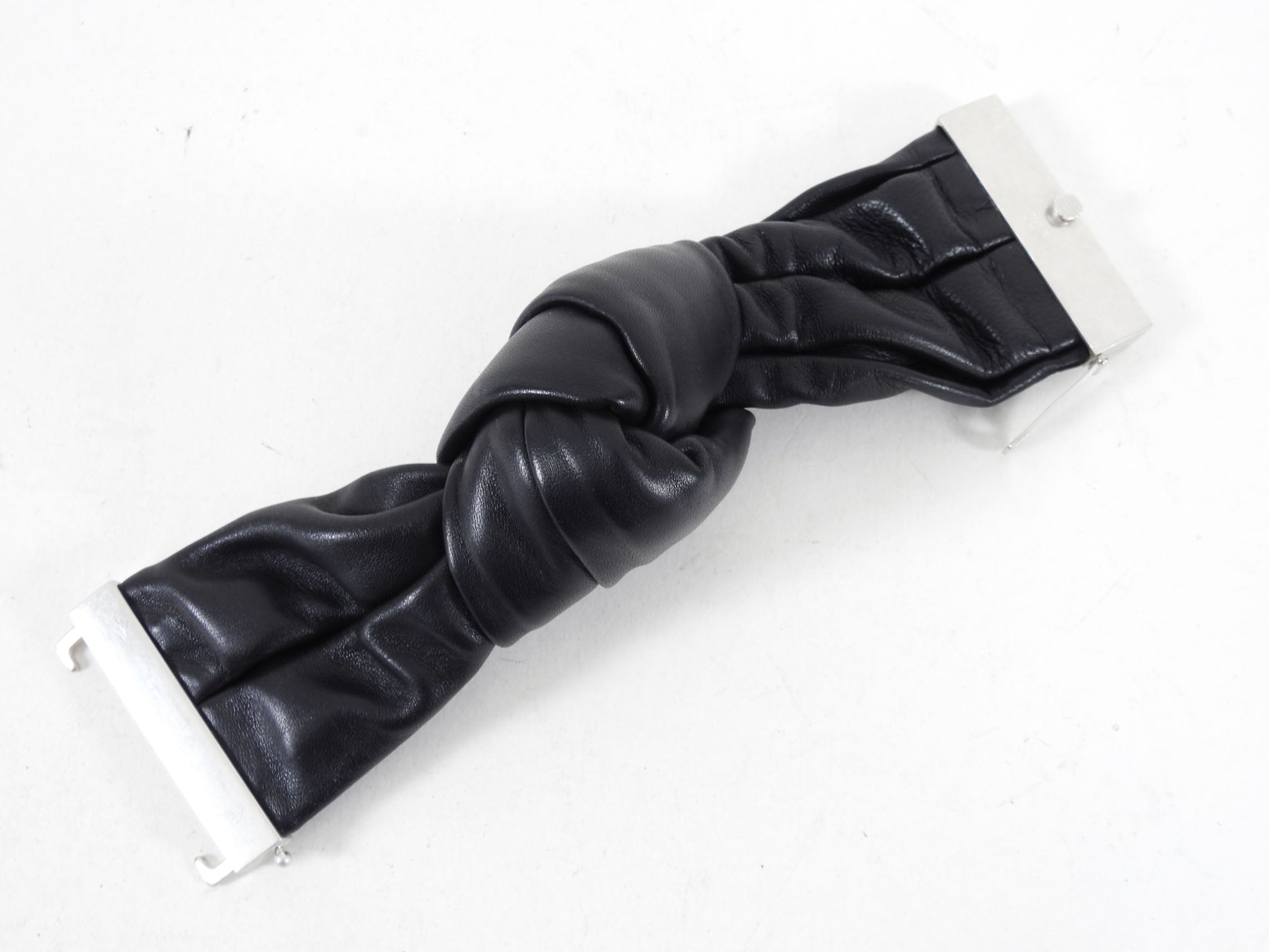 Celine Phoebe Philo Black Leather Knot Bracelet