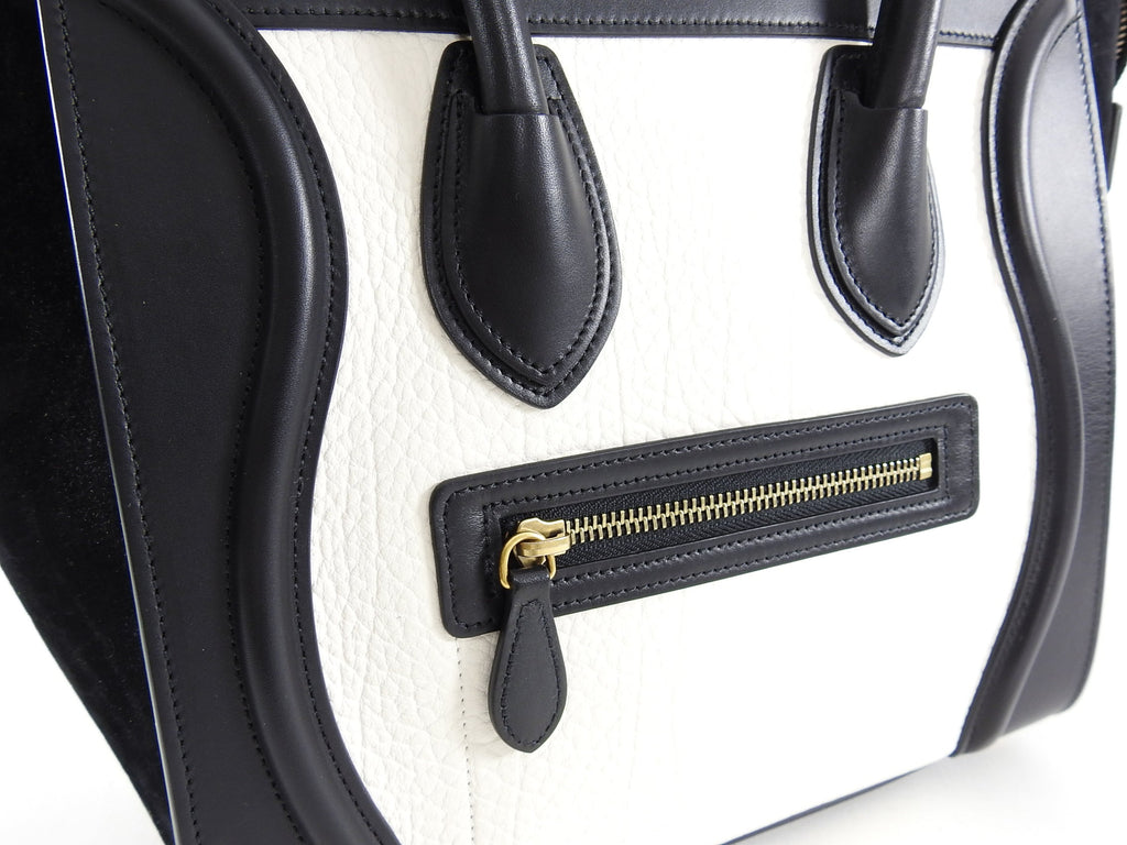 Celine Bicolor Micro Luggage Tote Bag