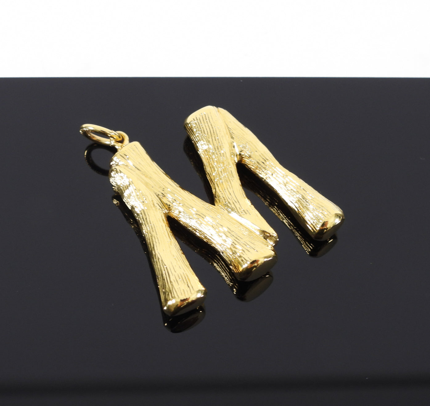 Celine Alphabet M Initial Goldtone Large Pendant