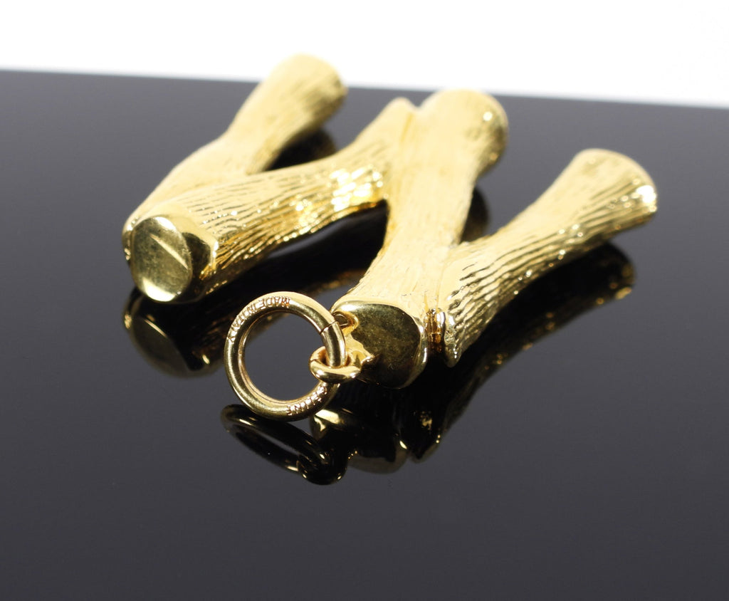 Celine Alphabet M Initial Goldtone Large Pendant