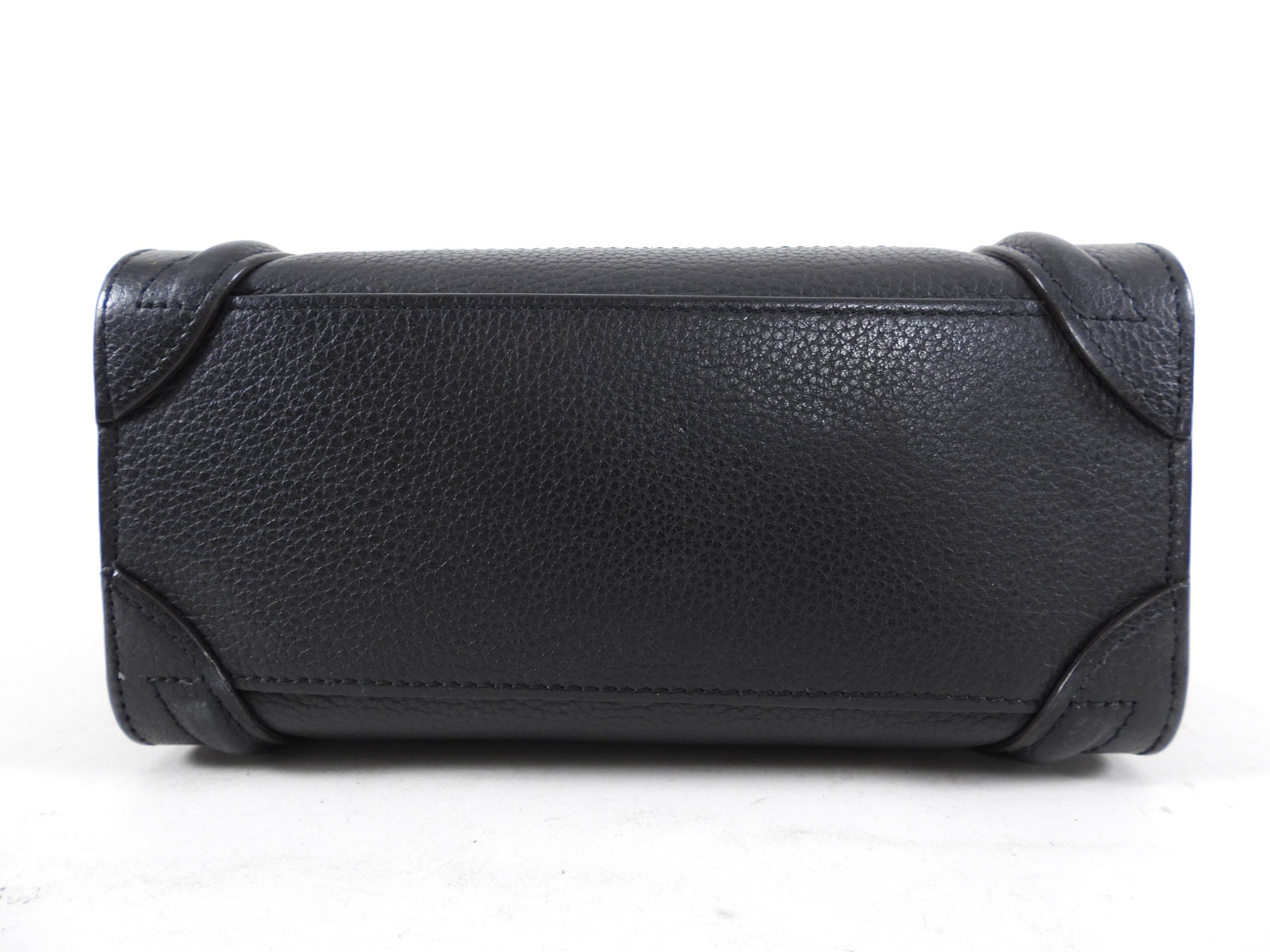 Céline Black Leather Nano Luggage Tote Crossbody Bag