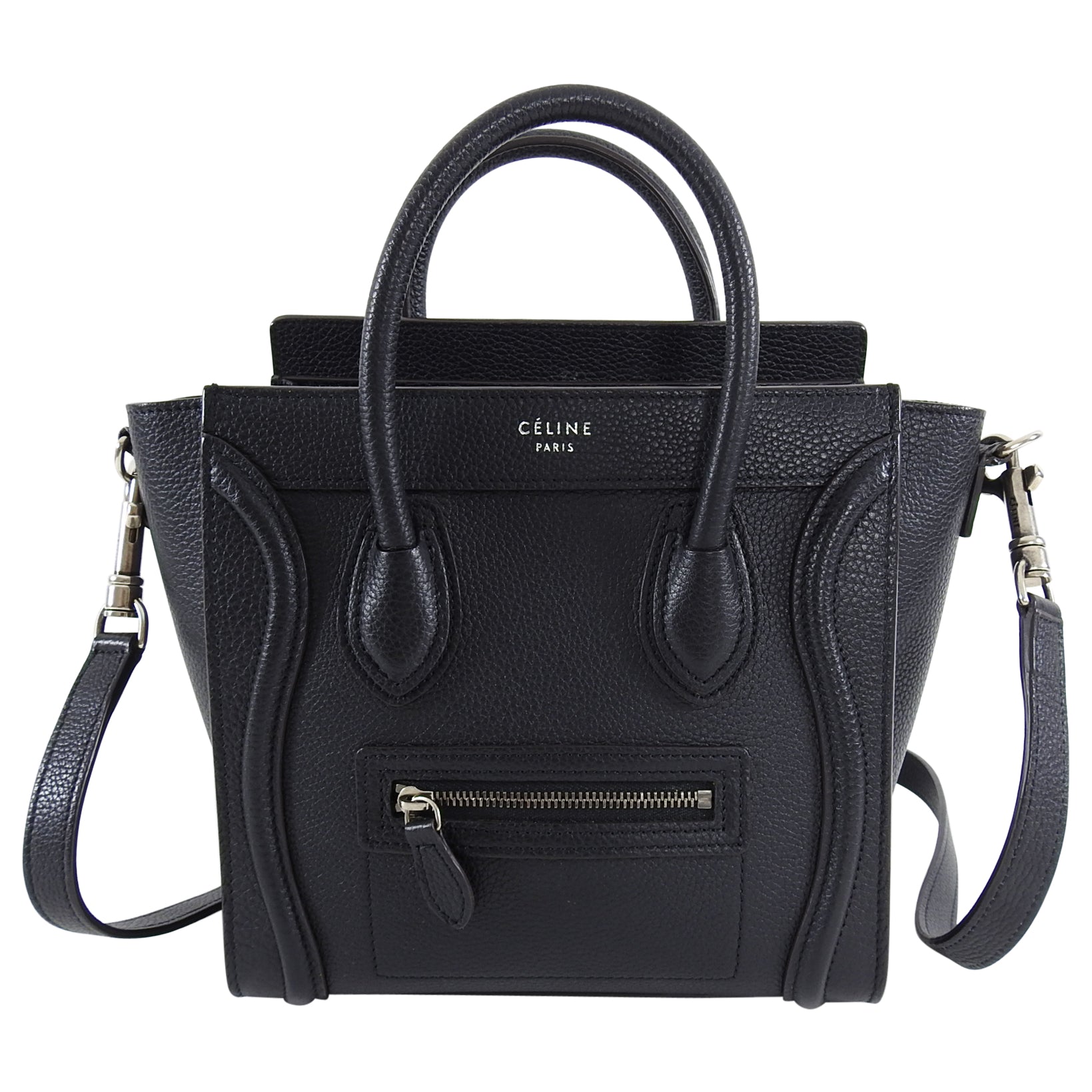 Celine Black Nano Mini Crossbody Phantom Luggage Tote Bag
