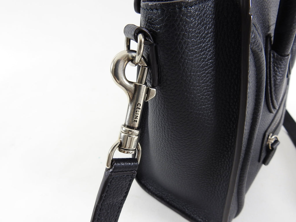 Celine Black Nano Mini Crossbody Phantom Luggage Tote Bag