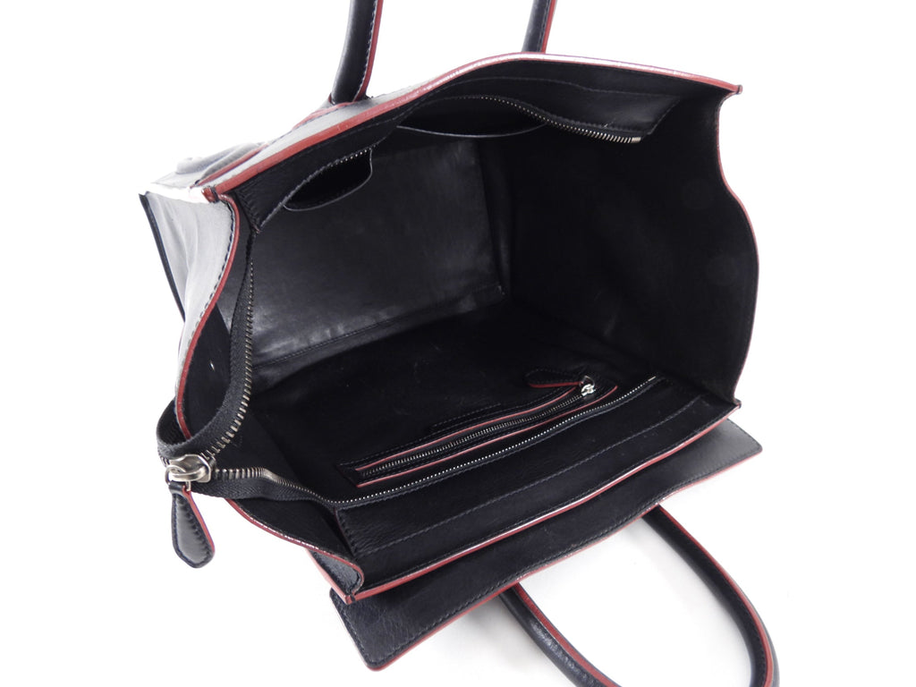 Celine Black Leather Mini Luggage Tote Bag