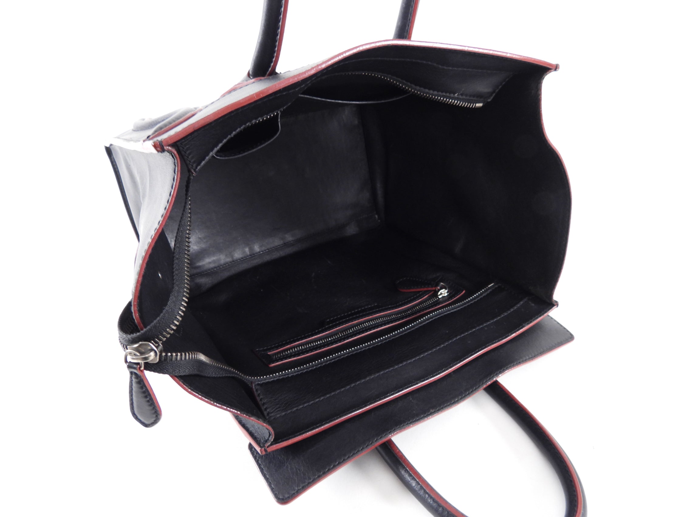 Celine Black Leather Mini Luggage Tote Bag