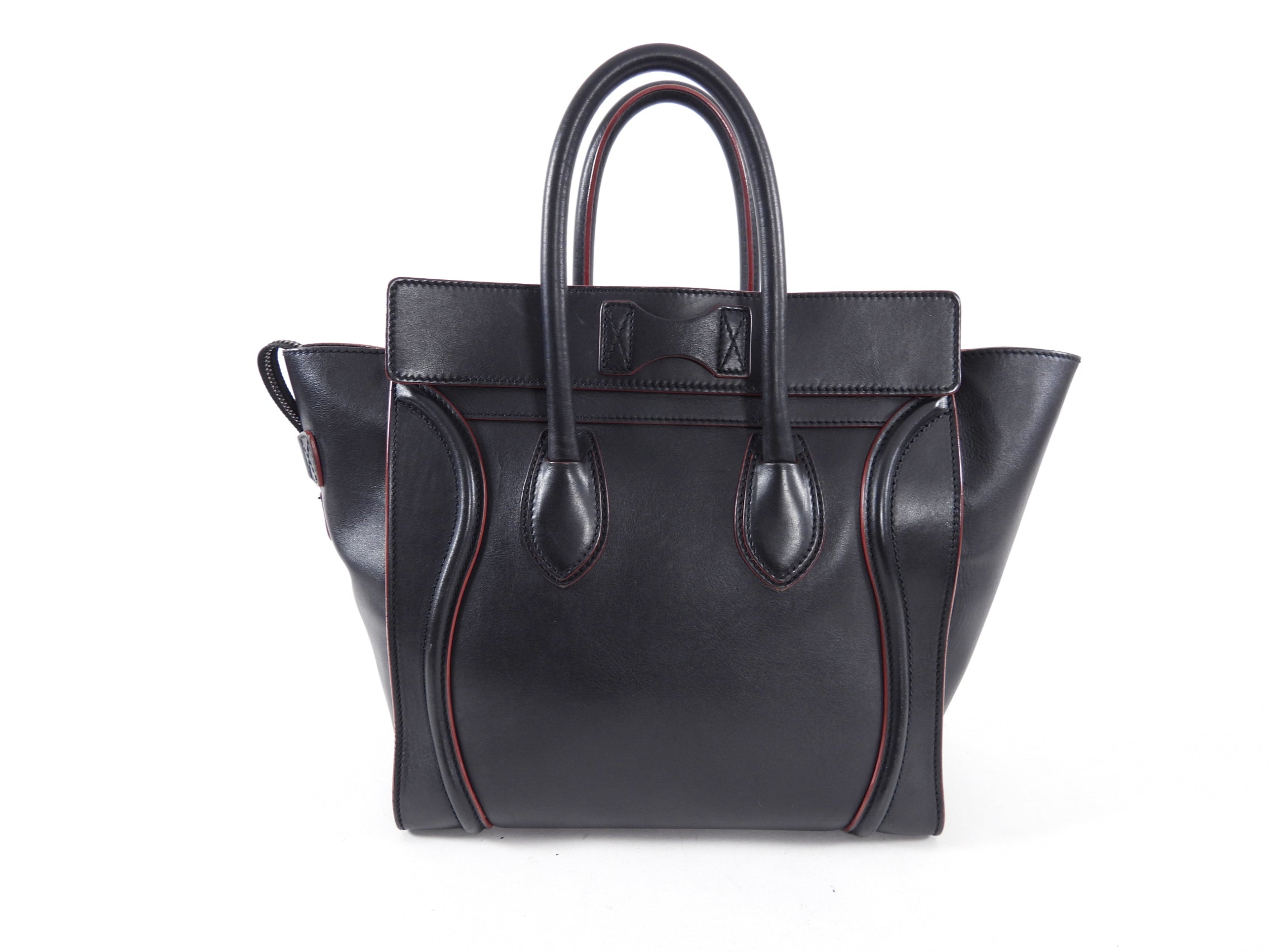 Celine Black Leather Mini Luggage Tote Bag