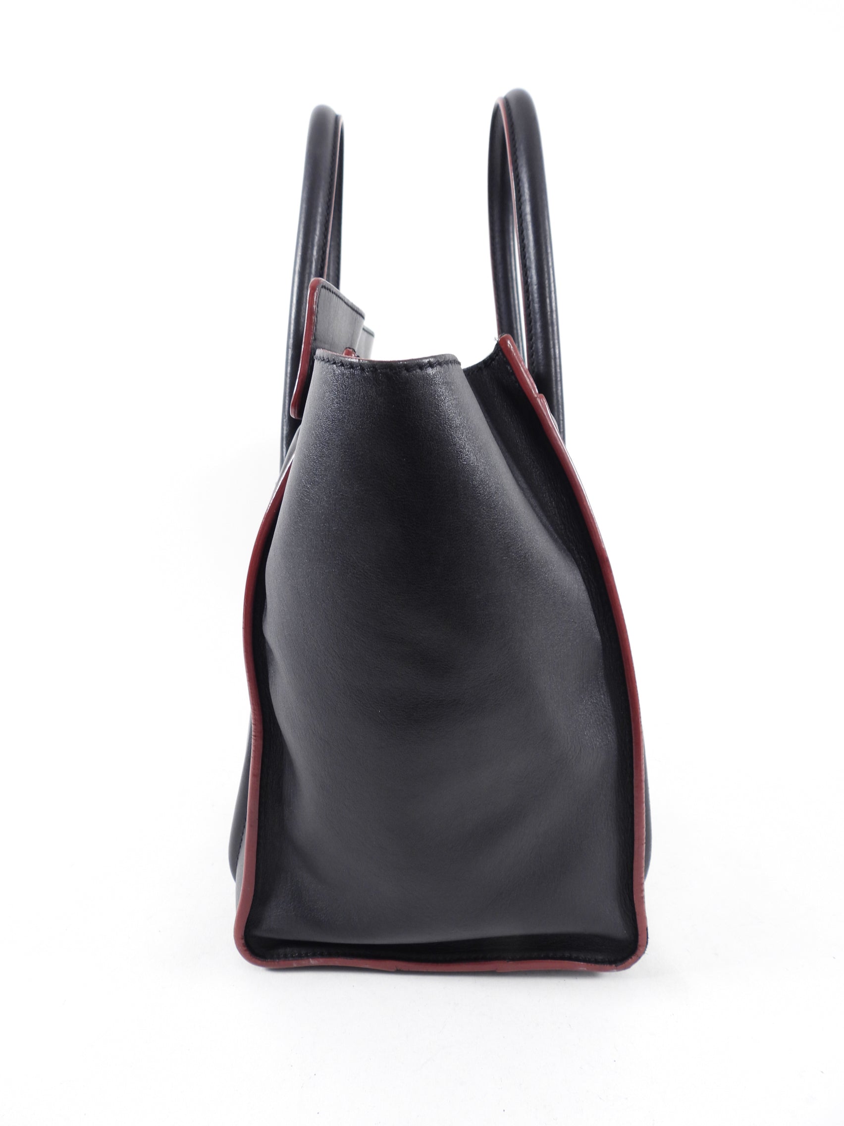 Celine Black Leather Mini Luggage Tote Bag