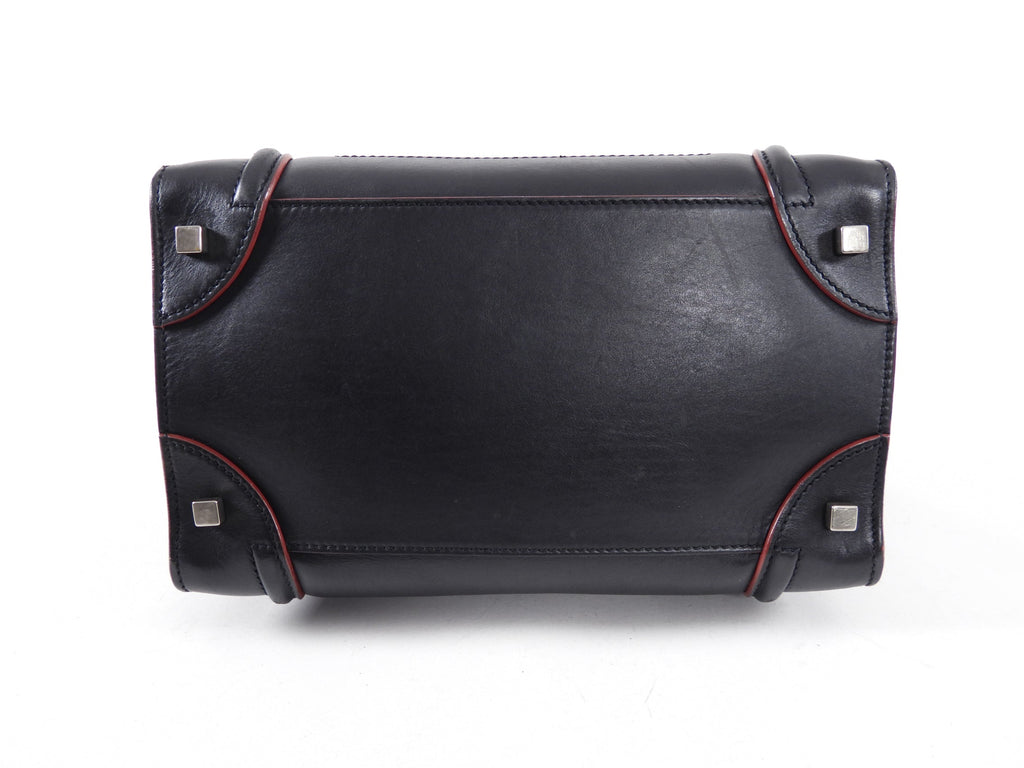 Celine Black Leather Mini Luggage Tote Bag