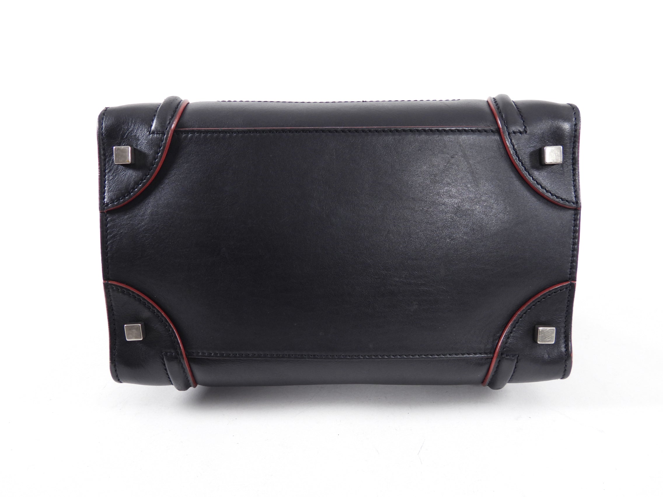 Celine Black Leather Mini Luggage Tote Bag