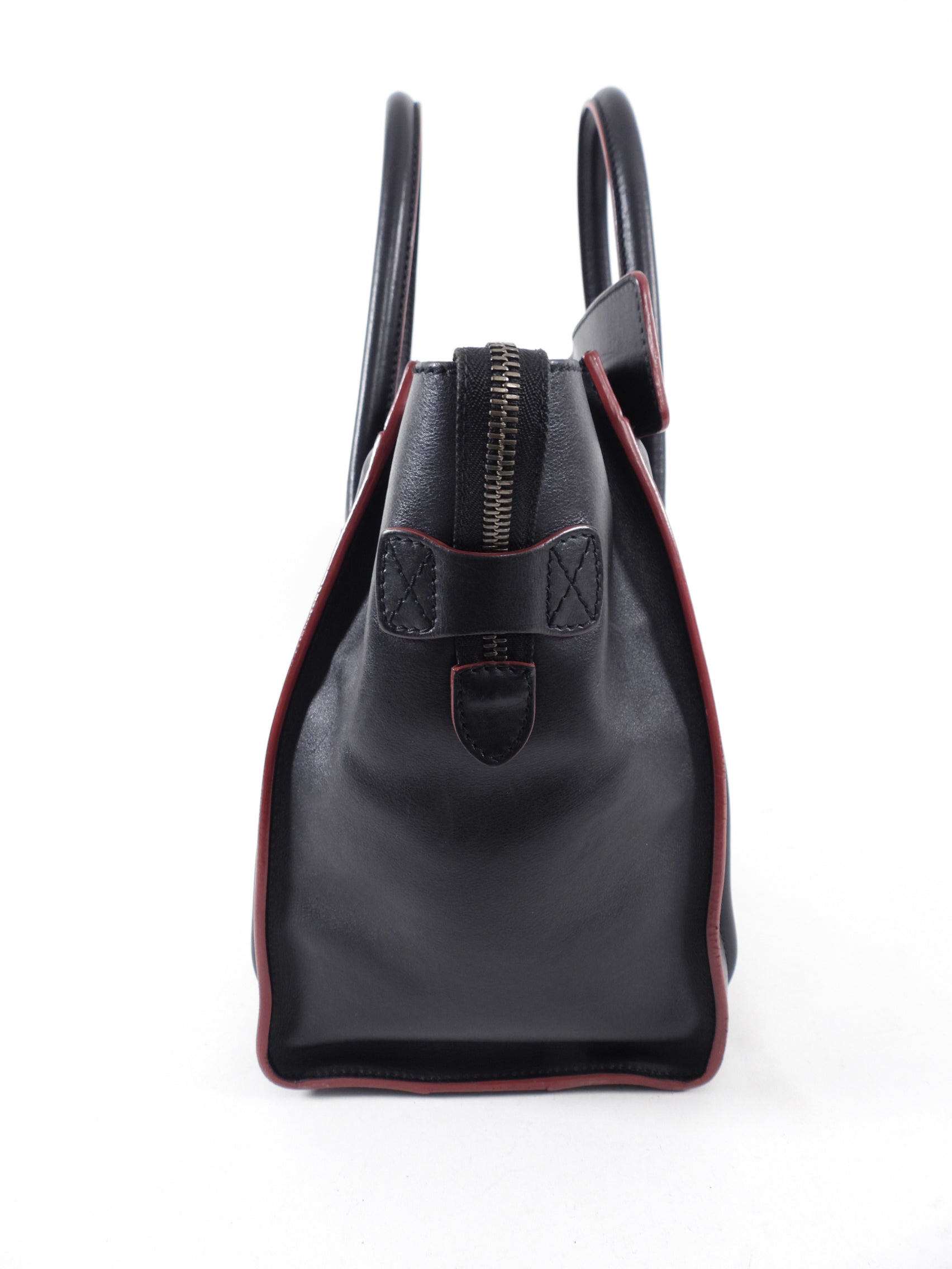 Celine Black Leather Mini Luggage Tote Bag