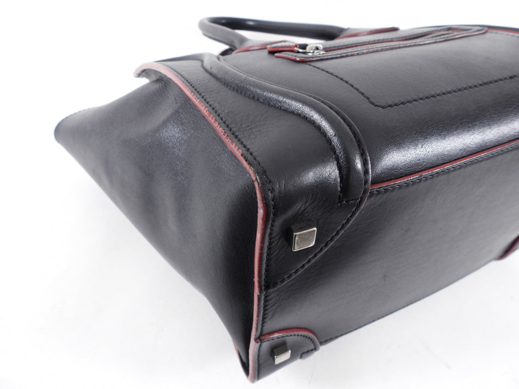 Celine Black Leather Mini Luggage Tote Bag