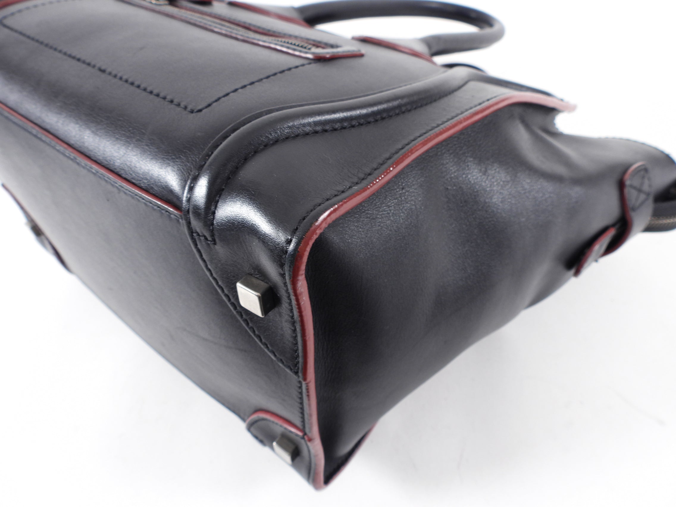 Celine Black Leather Mini Luggage Tote Bag