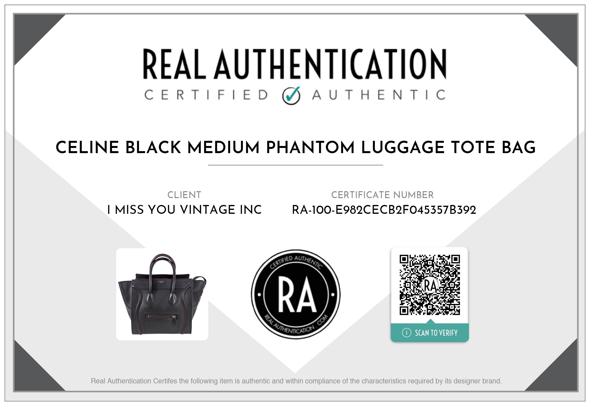 Celine Black and Red Leather Medium Phantom Tote Bag