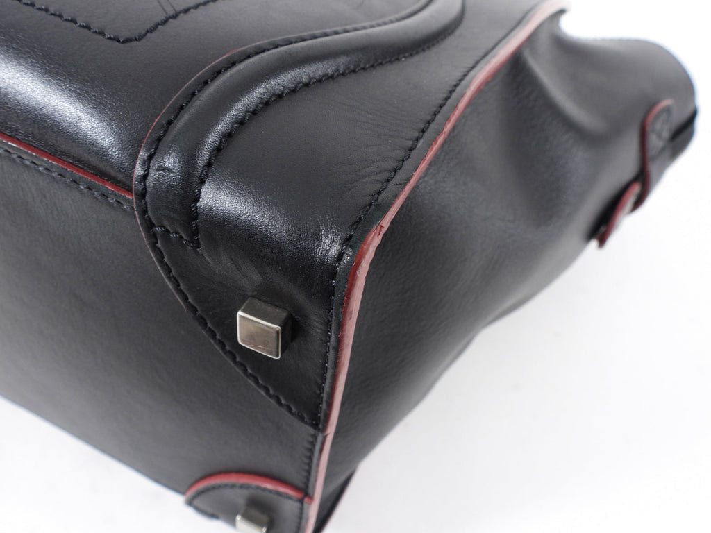 Celine Black and Red Leather Medium Phantom Tote Bag