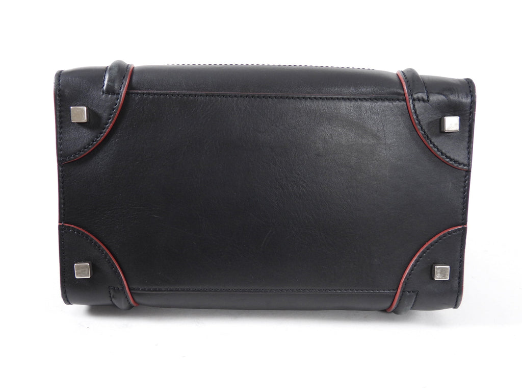 Celine Black and Red Leather Medium Phantom Tote Bag