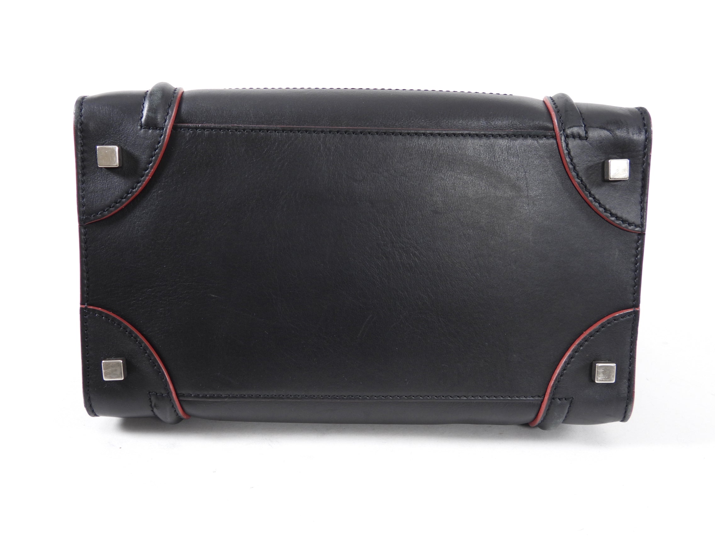 Celine Black and Red Leather Medium Phantom Tote Bag