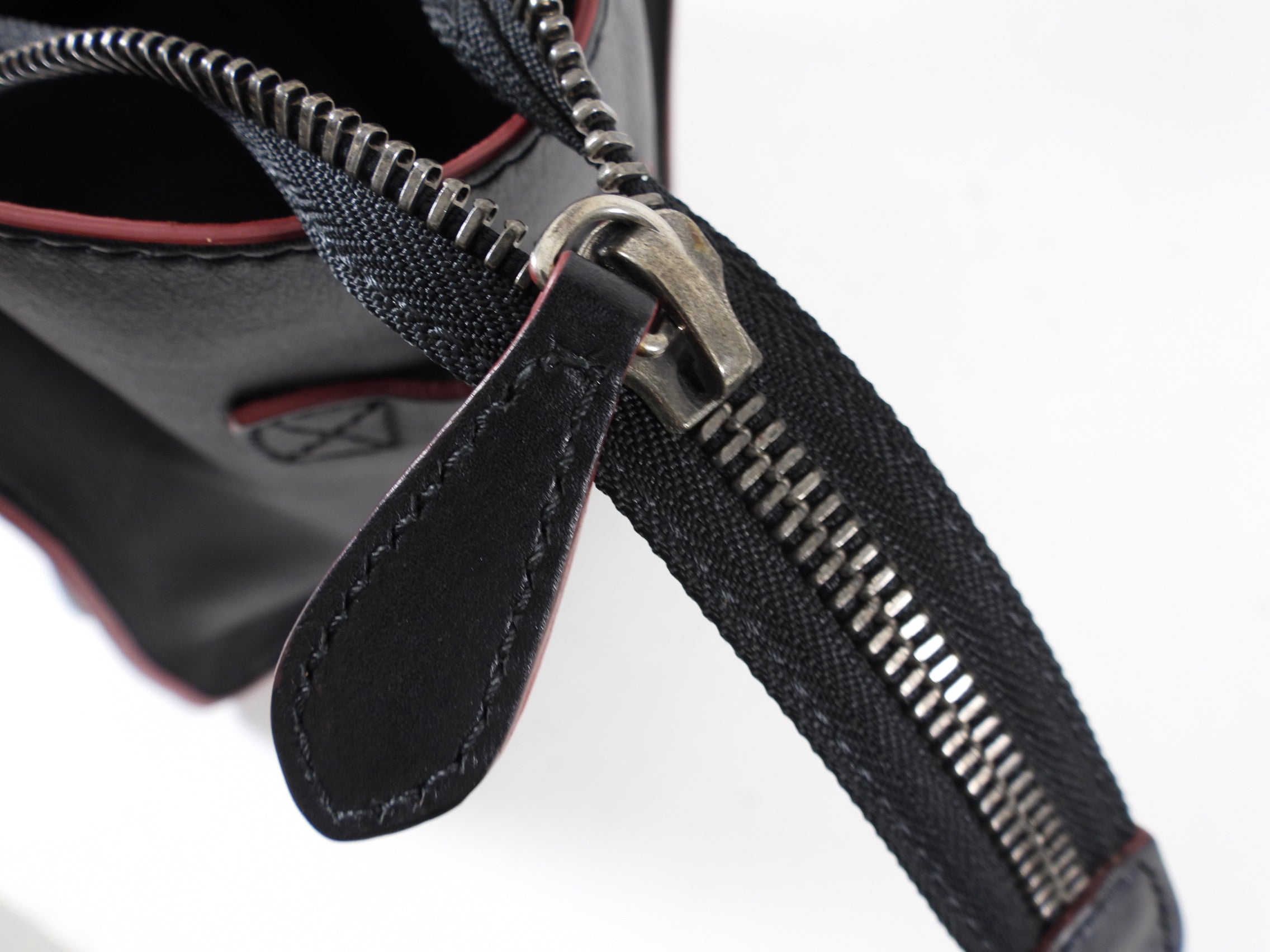 Celine Black and Red Leather Medium Phantom Tote Bag