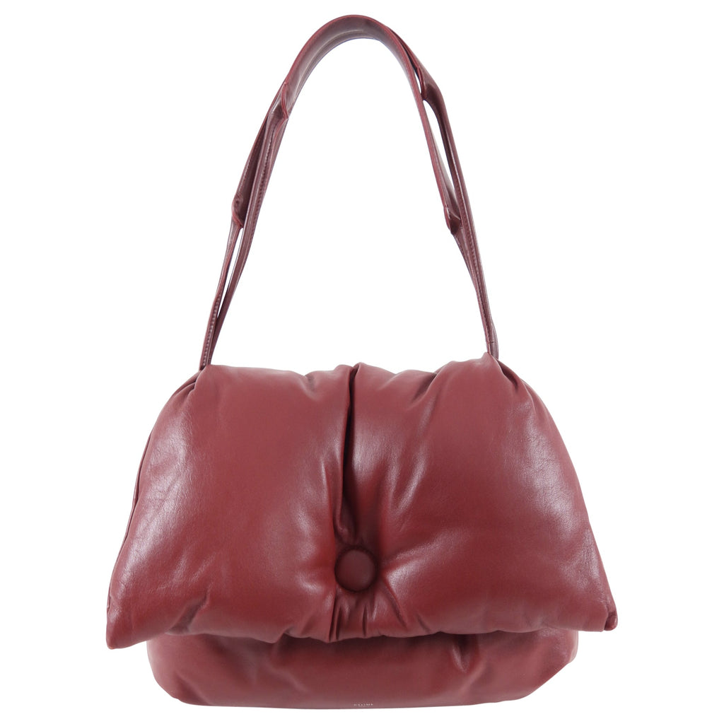 Celine Small Dark Red Pillow Shoulder Bag