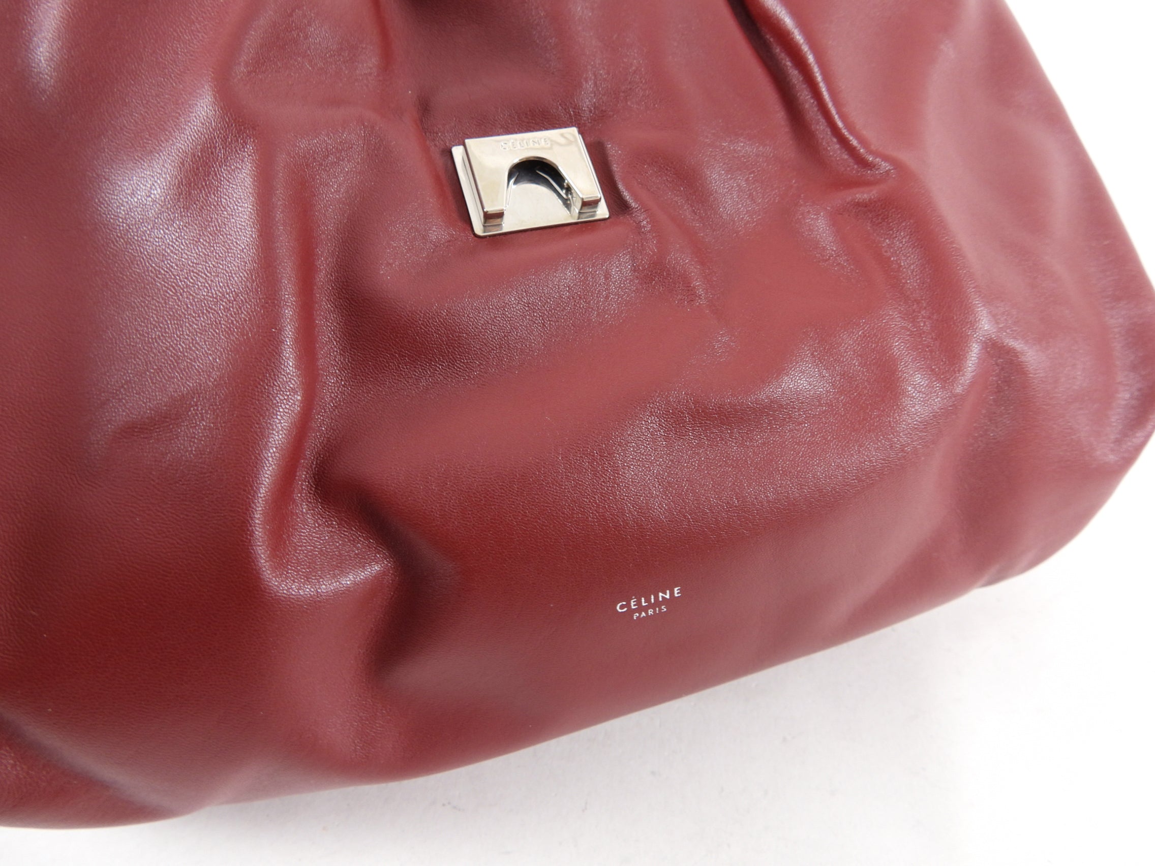 Celine Small Dark Red Pillow Shoulder Bag