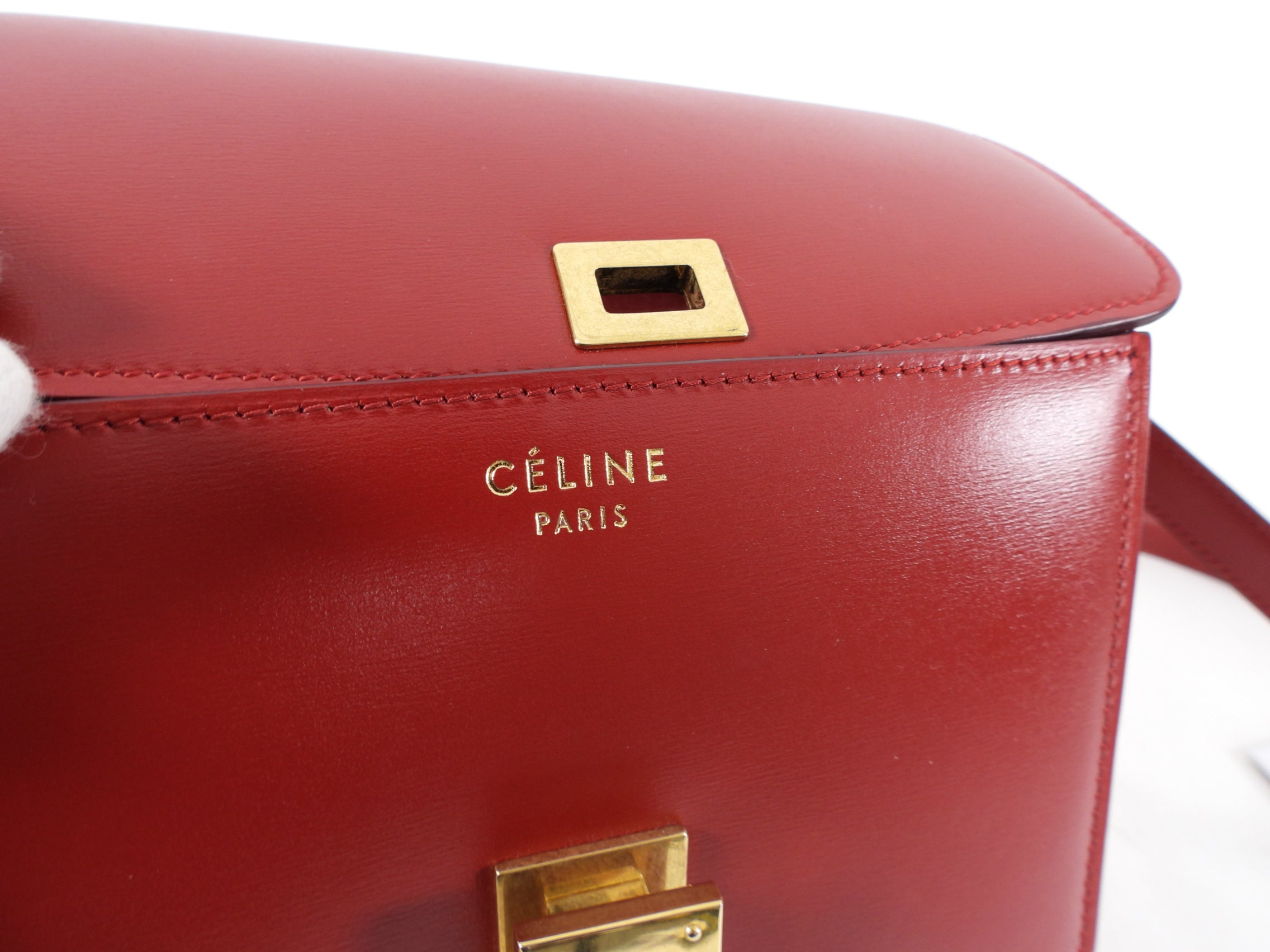Celine Small Classic Red Leather Box Bag