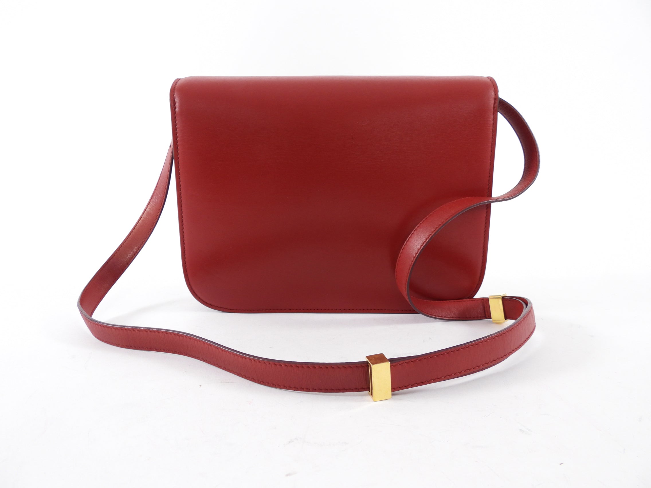 Celine Red Smooth Leather Medium Classic Box Bag