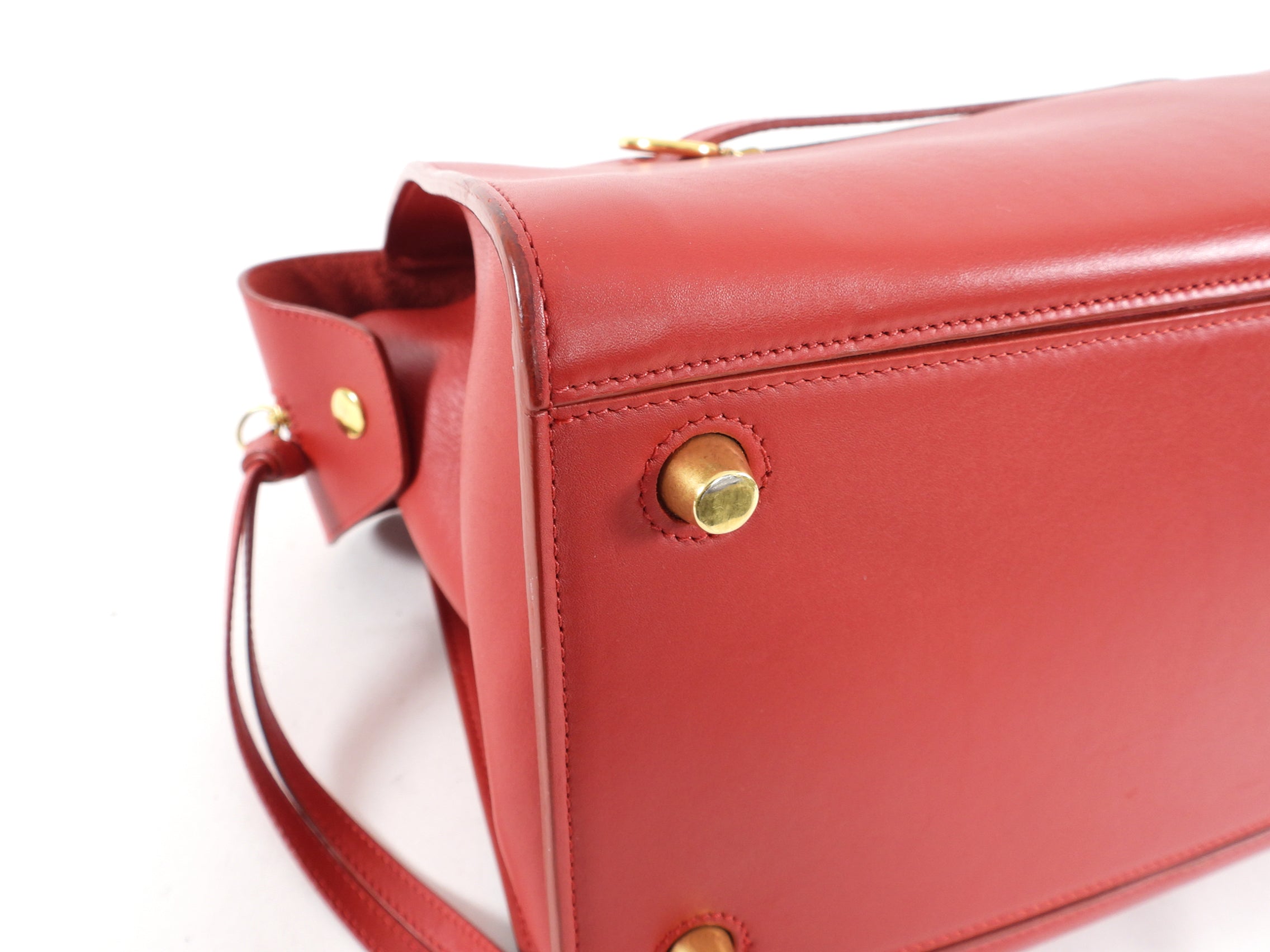 Celine Smooth Red Leather Small Ring Bag