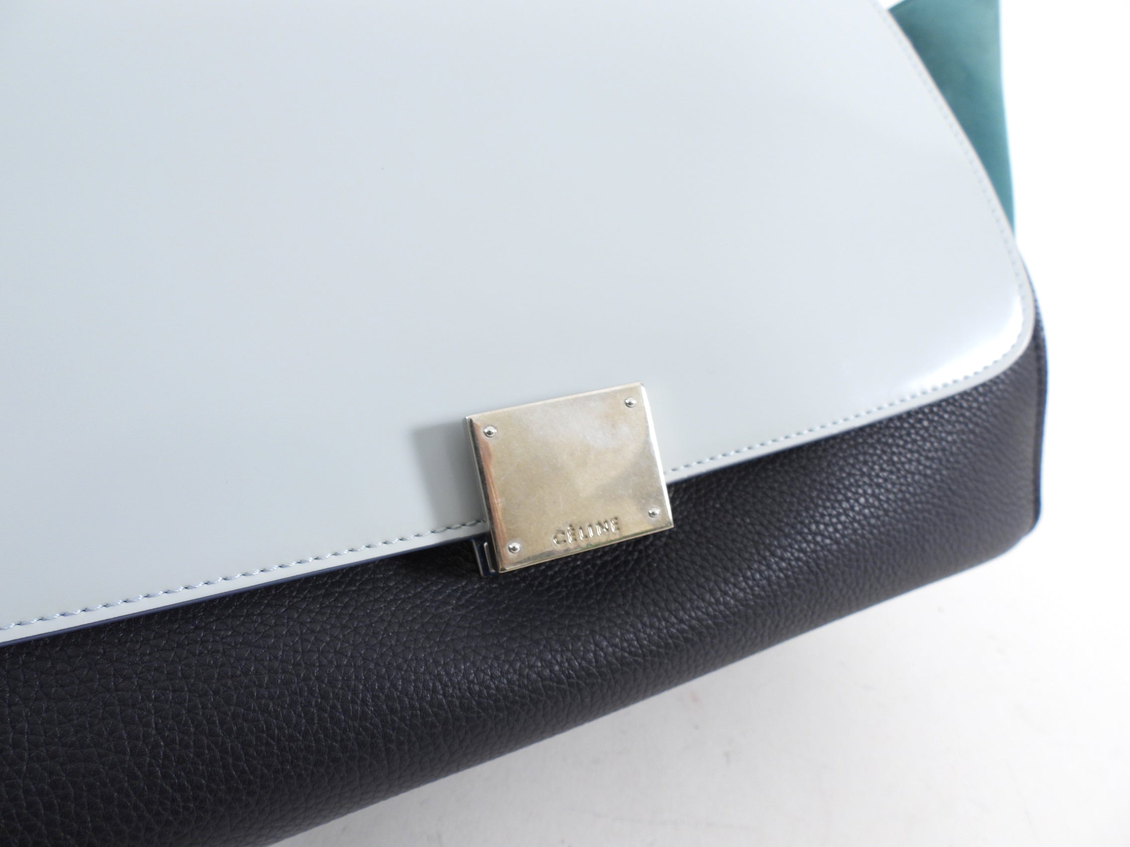 Celine Small Tricolour Blue Trapeze Bag SHW