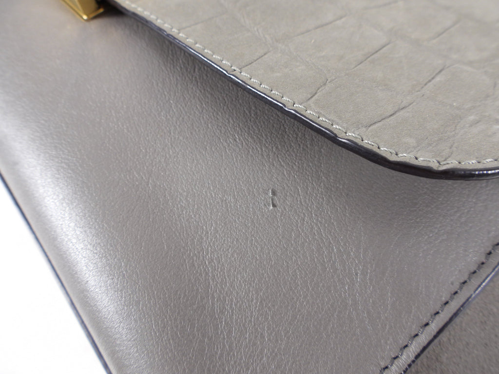 Celine Trapeze Medium Taupe Leather and Suede Bag