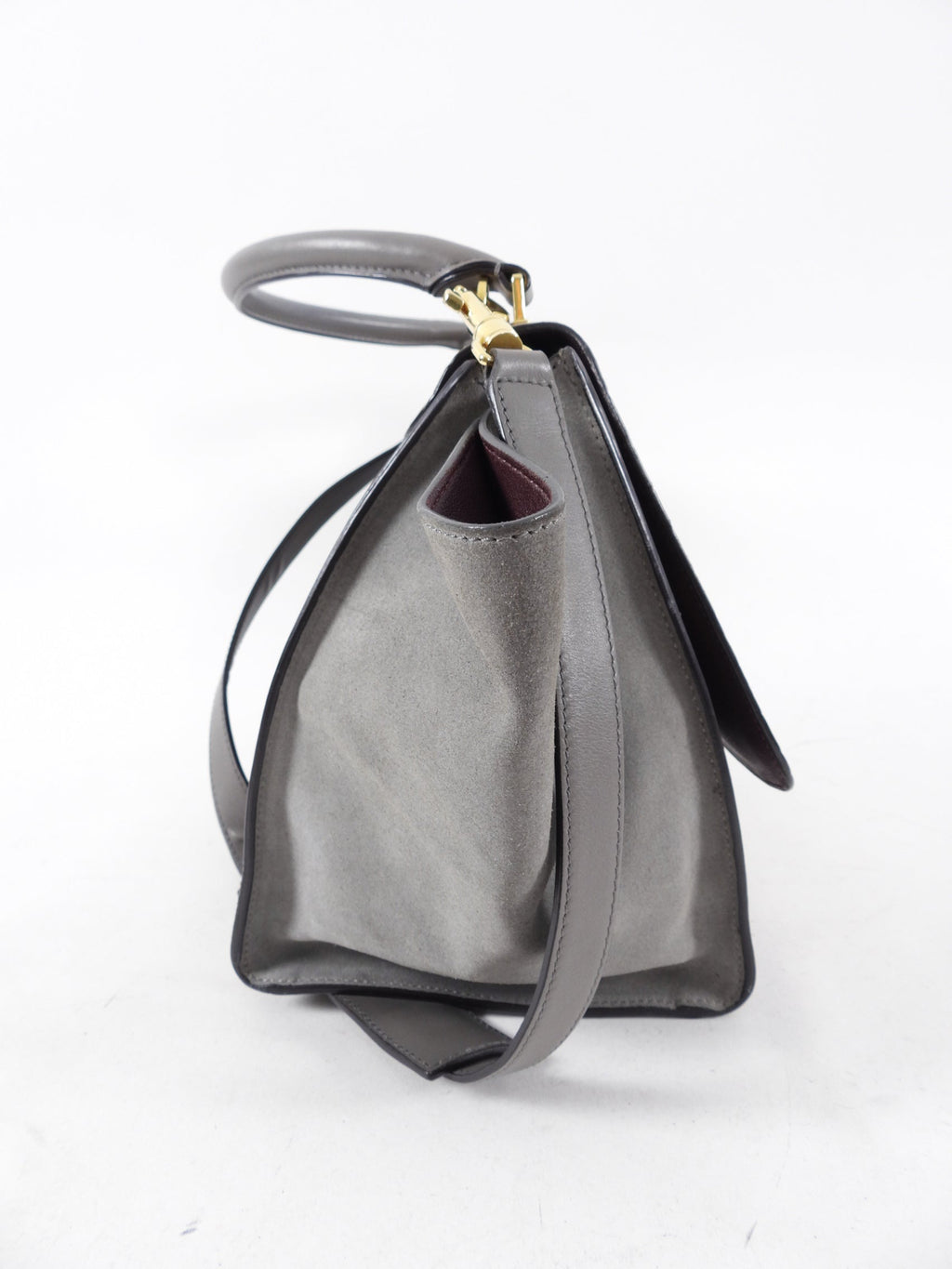 Celine Trapeze Medium Taupe Leather and Suede Bag