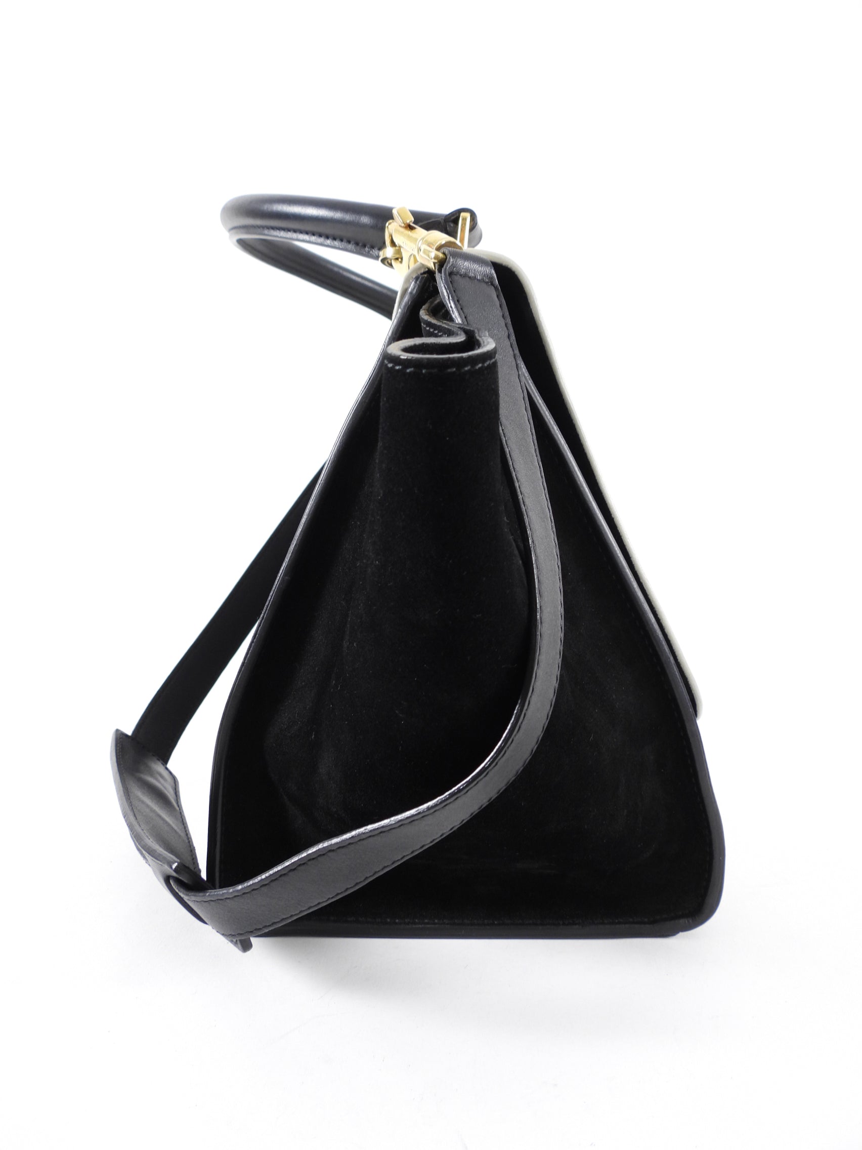 Celine Black and White Medium Trapeze Two Way Bag