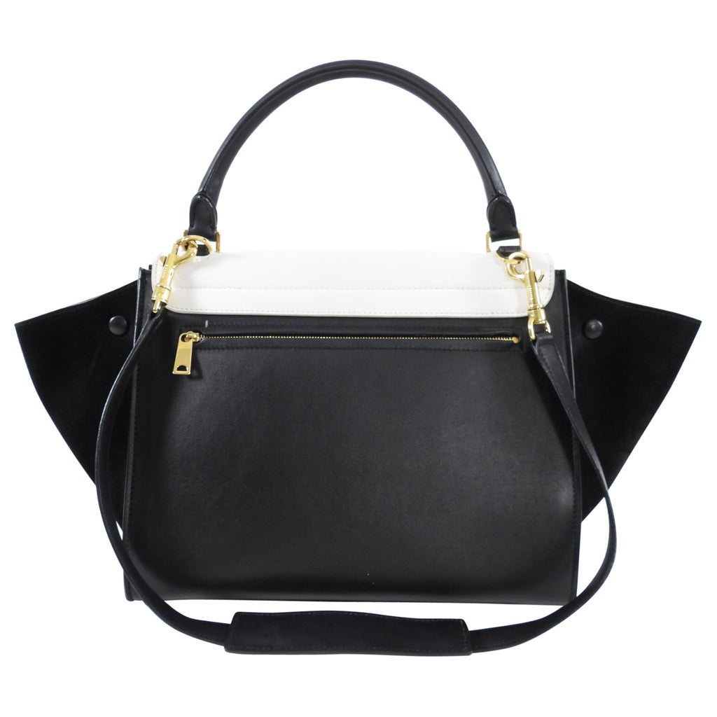 Celine Black and White Medium Trapeze Two Way Bag
