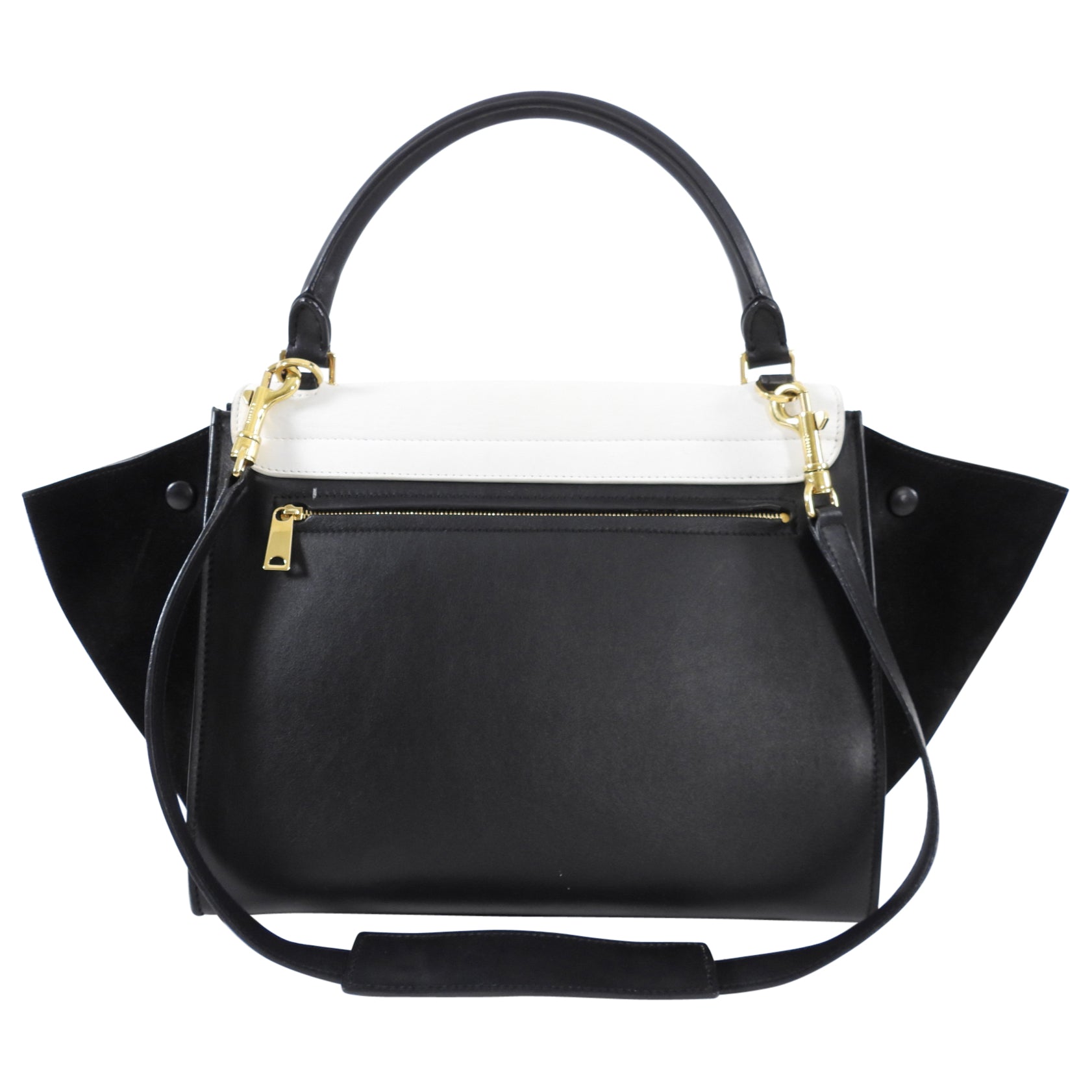 Celine Black and White Medium Trapeze Two Way Bag