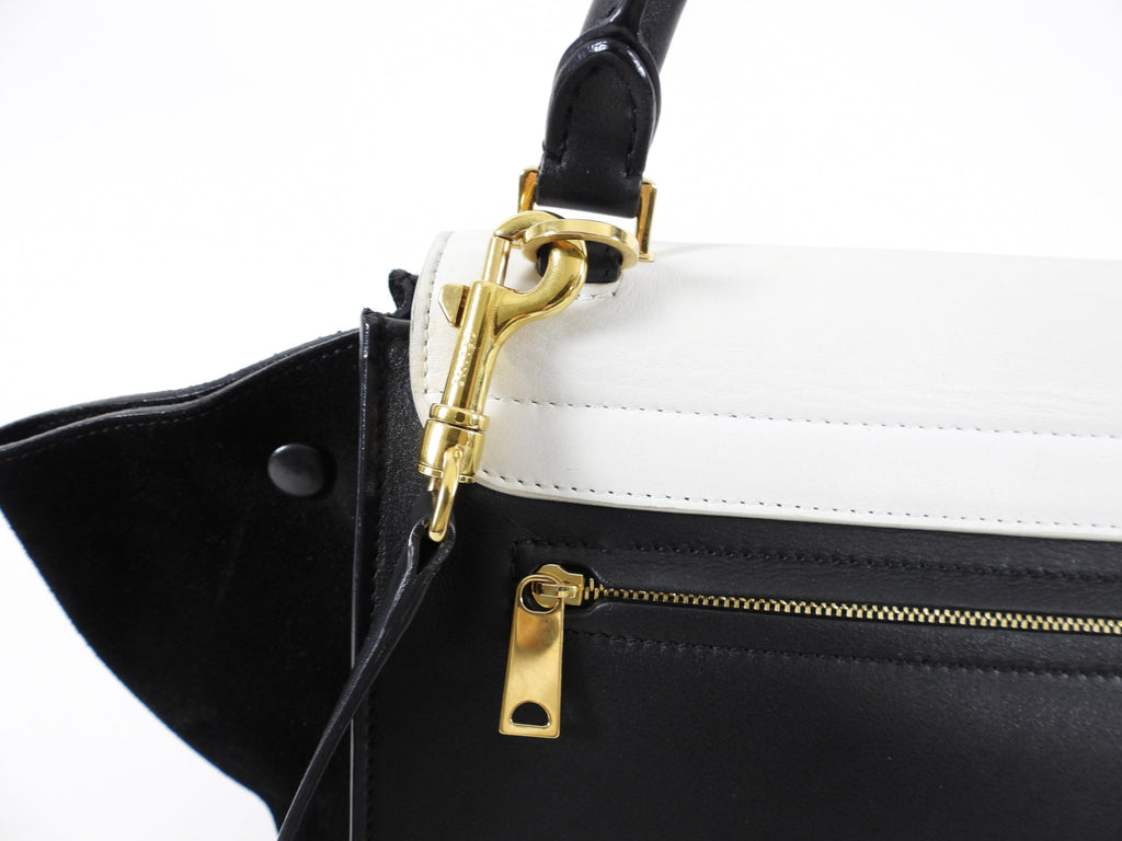 Celine Black and White Medium Trapeze Two Way Bag